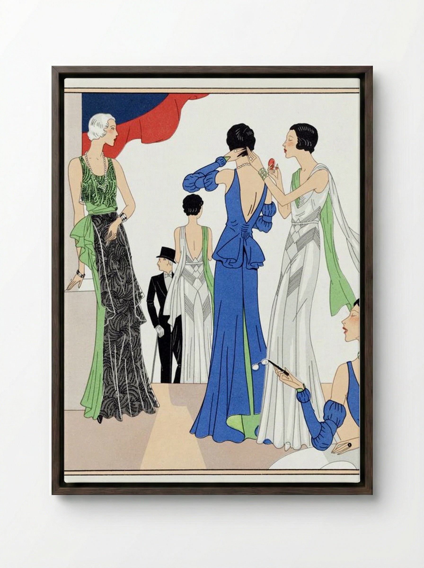 Evening Gowns, 1932 - Joseph Paquin - Framed Canvas Dark Wood