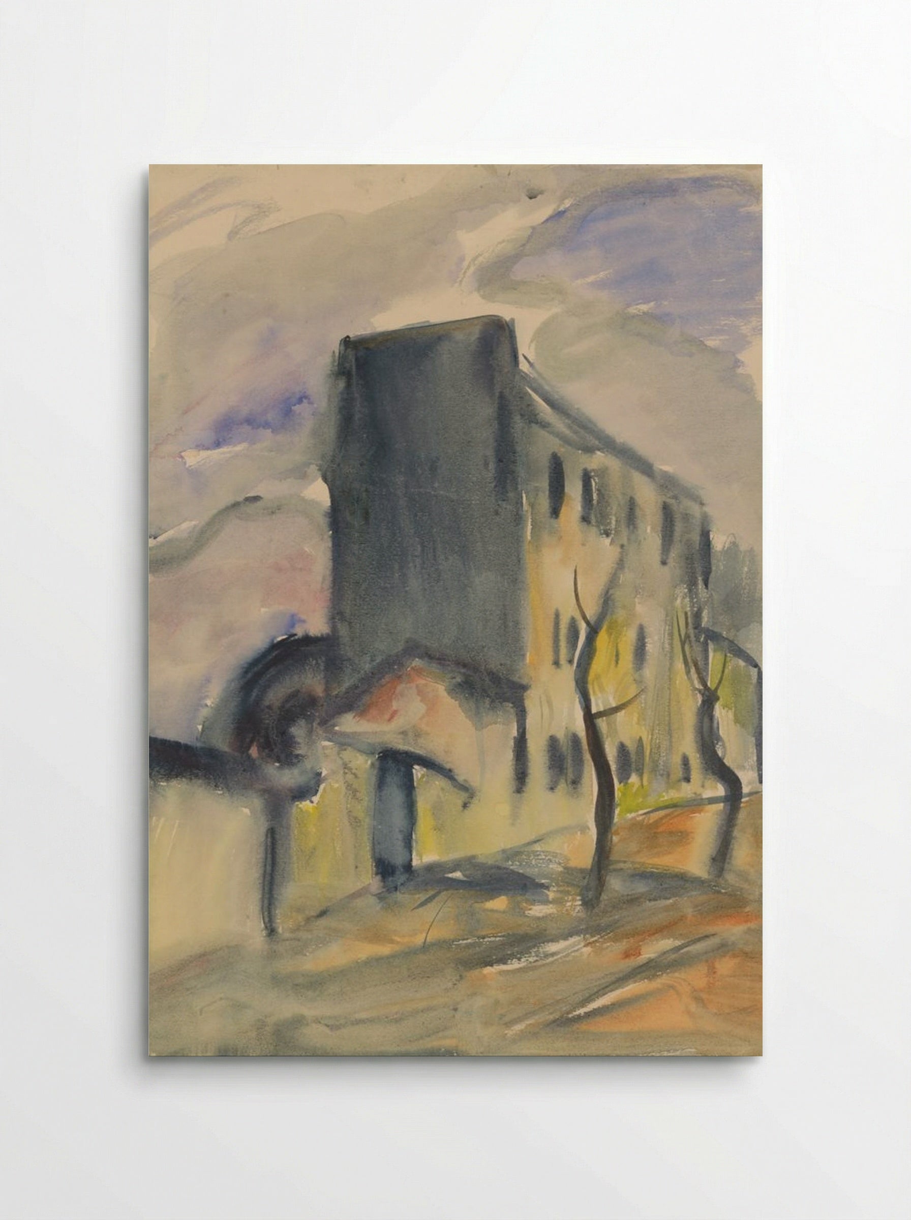 Lonely Blue House - Zolo Palugyay - Poster