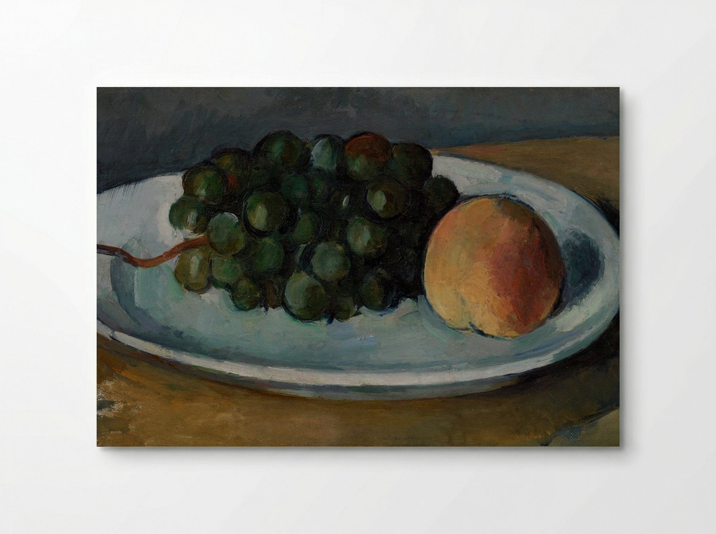 Grapes and Peach on a Plate - Paul Cézanne - Poster