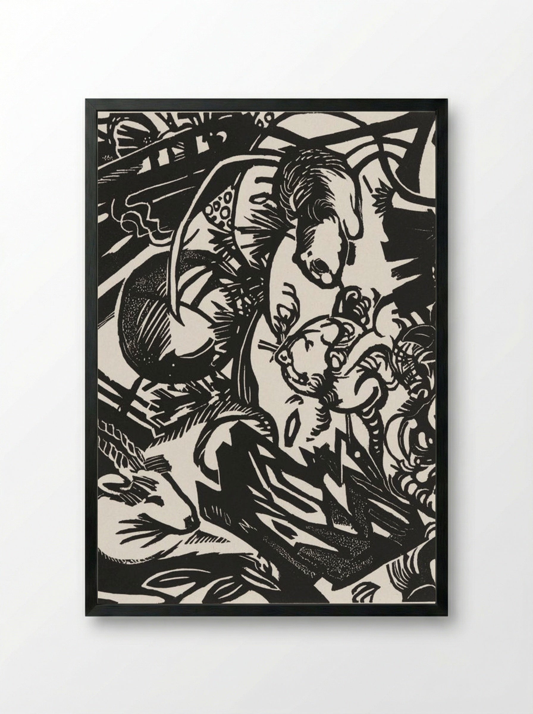 Animal Legend (Tierlegende) - Franz Marc - Framed Print Black