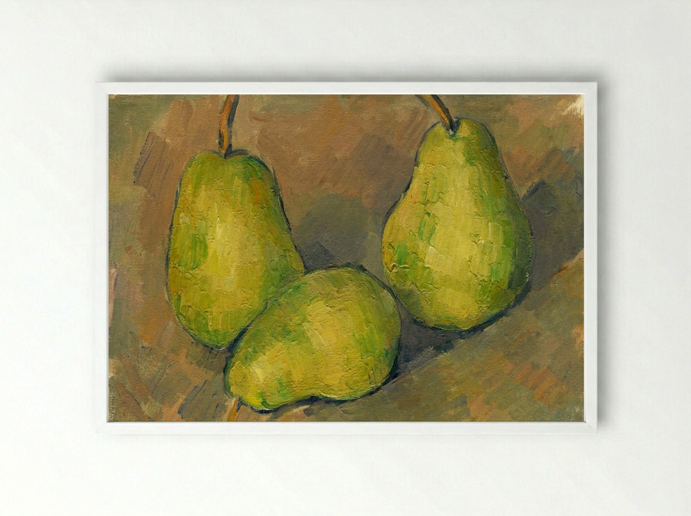 Three Pears - Paul Cézanne - Framed Print White