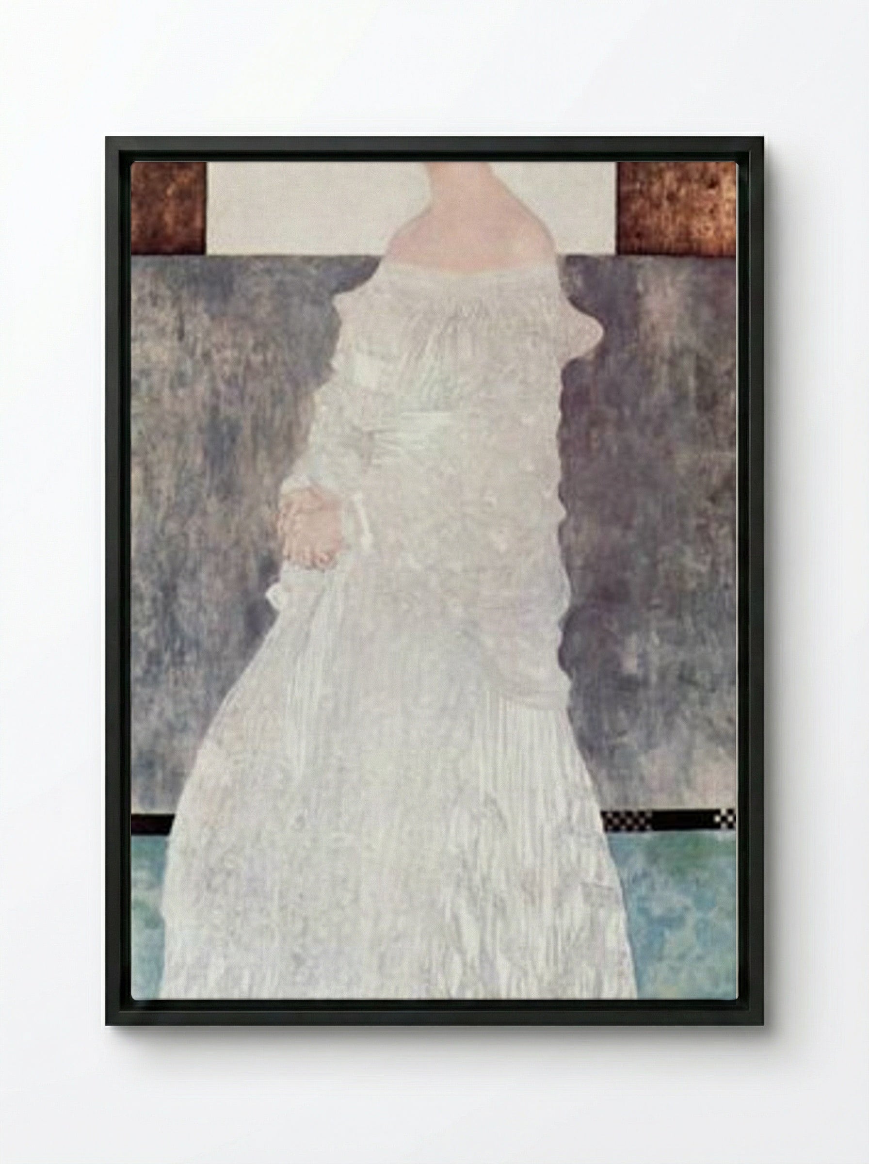 Portrait of Margaret Stonborough-Wittgenstein - Gustav Klimt - Framed Canvas Black