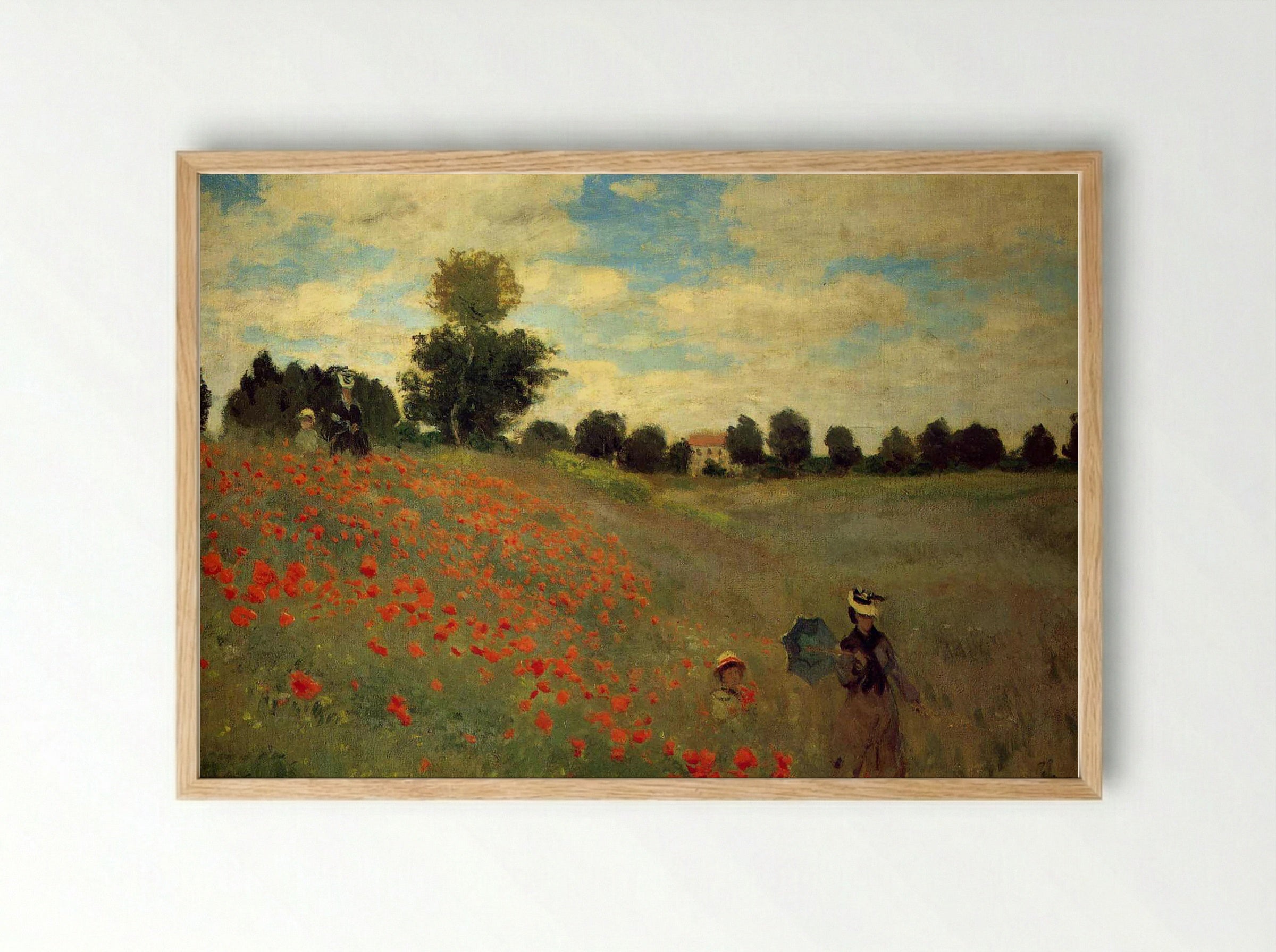 Field of Poppies - Claude Monet - Framed Print Wood