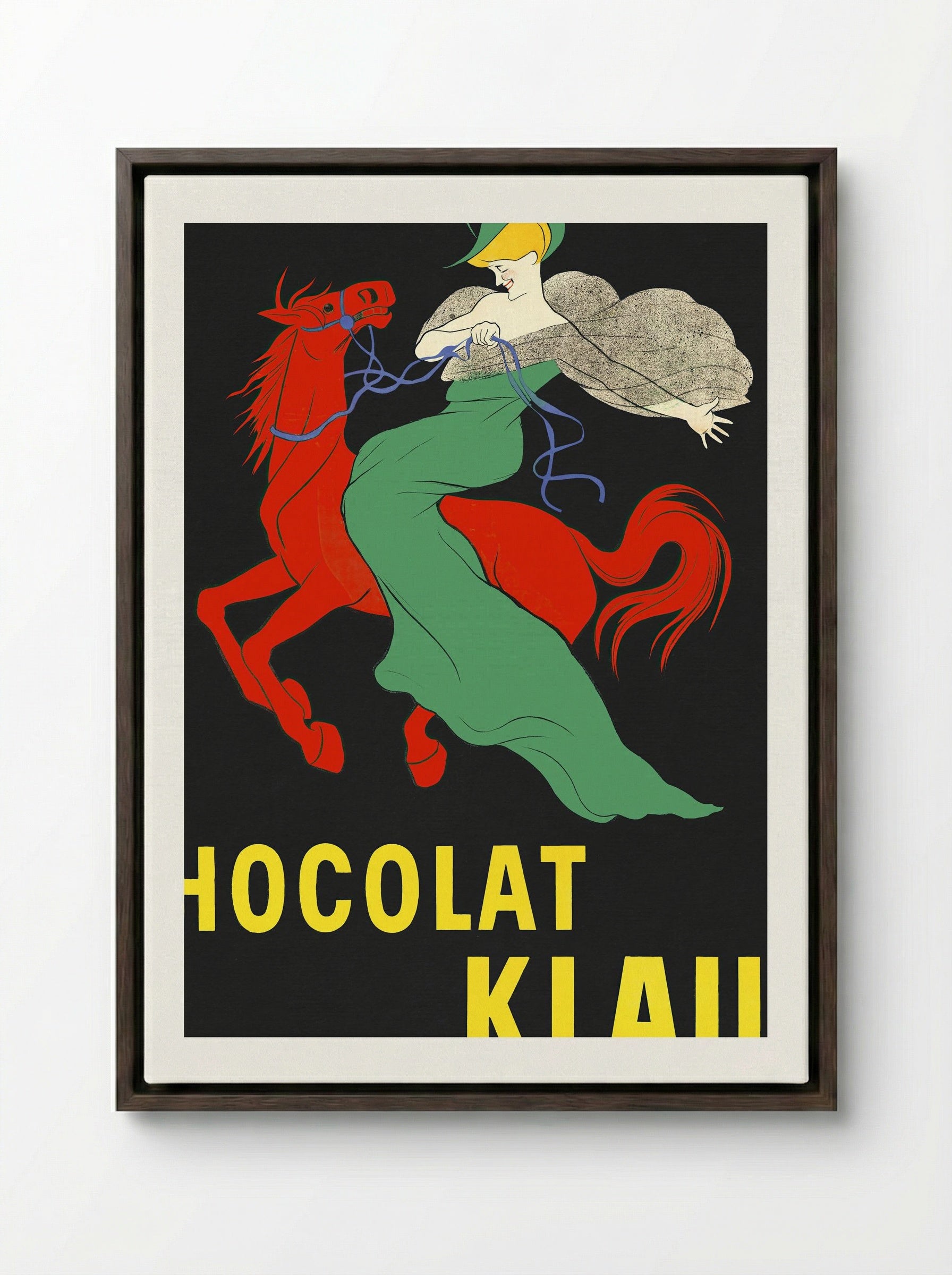 Chocolat Klaus - Leonetto Cappiello - Framed Canvas Dark Wood