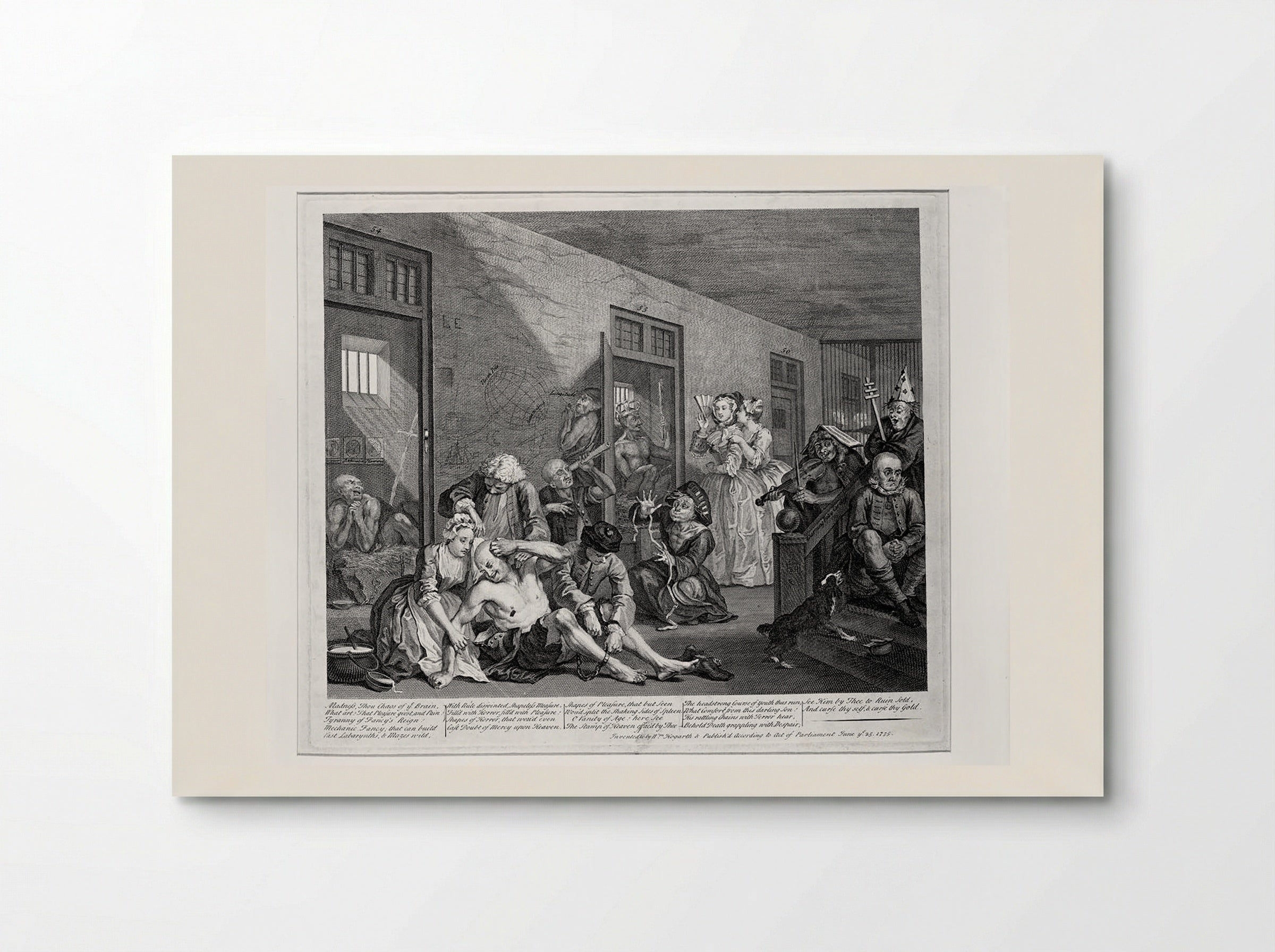 The Rake in Bedlam - William Hogarth - Poster