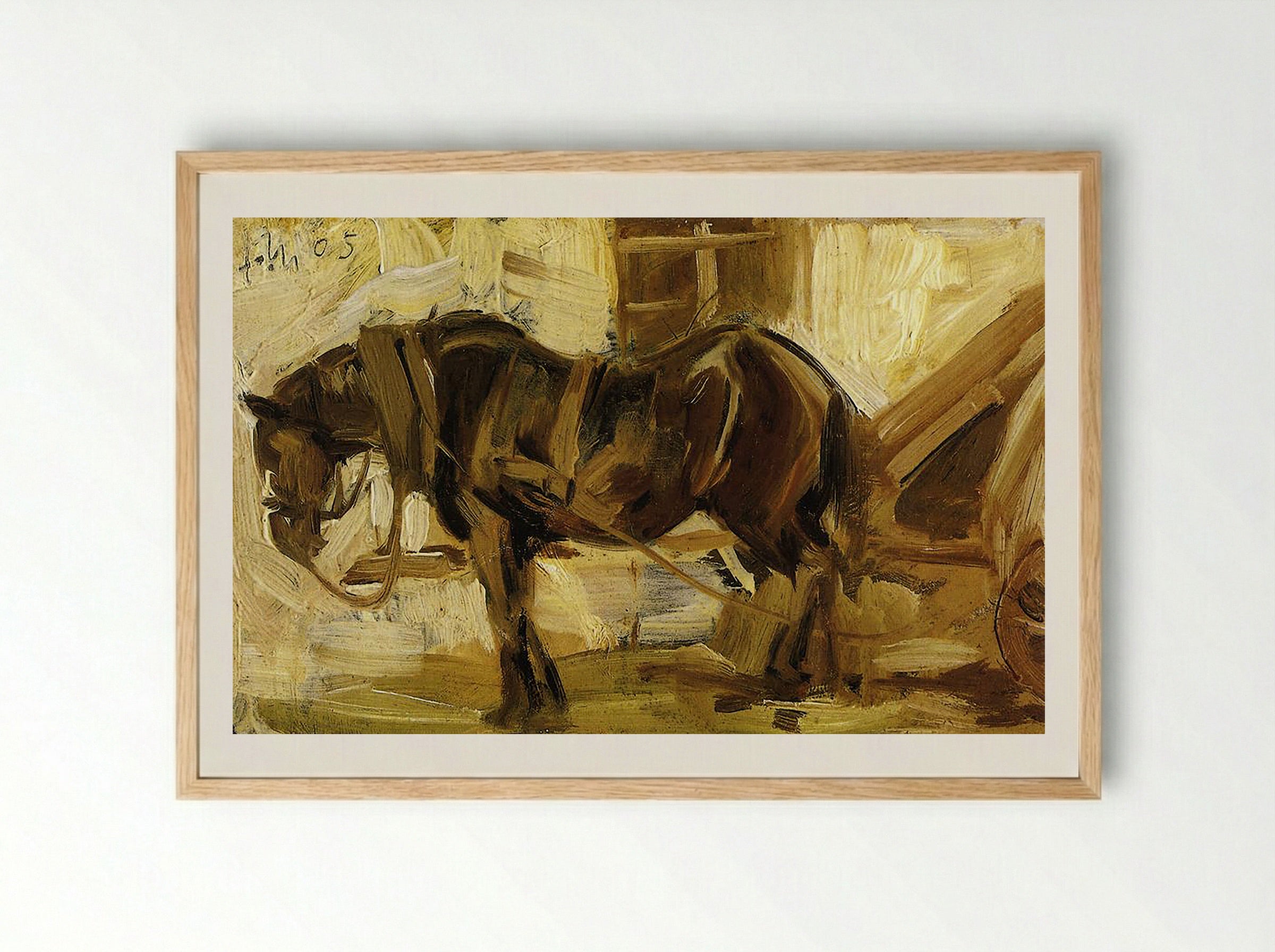 Study of a Horse - Fine Art Print - Framed Print Wood