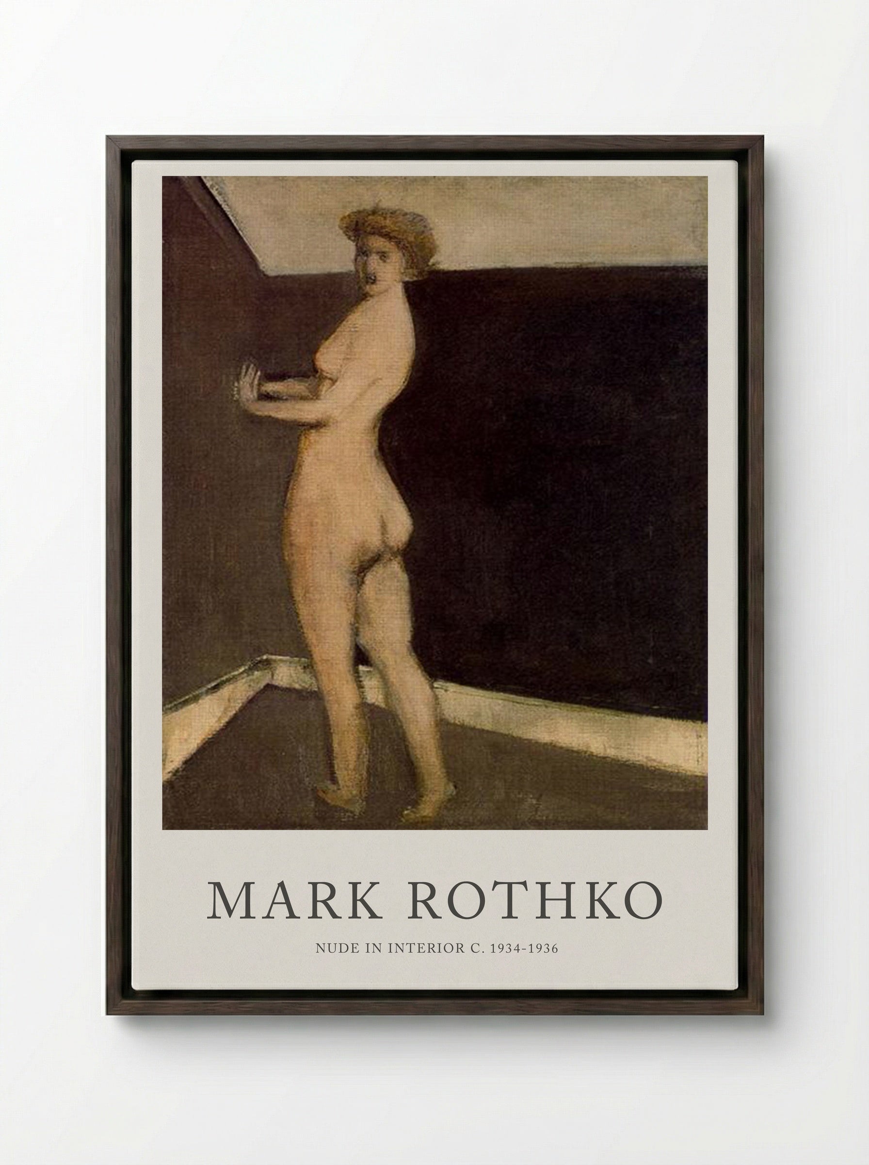 Nude in Interior - Mark Rothko - Framed Canvas Dark Wood