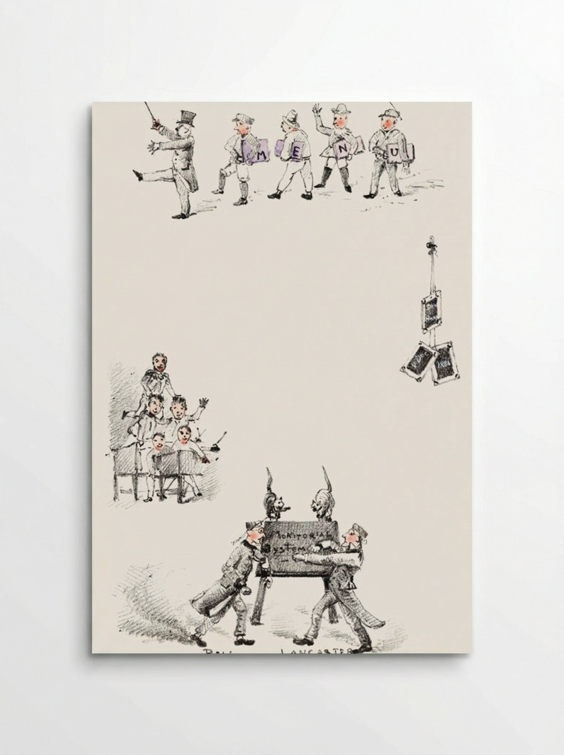 Menu Card with Teachers and Students - Theo van Hoytema - Poster