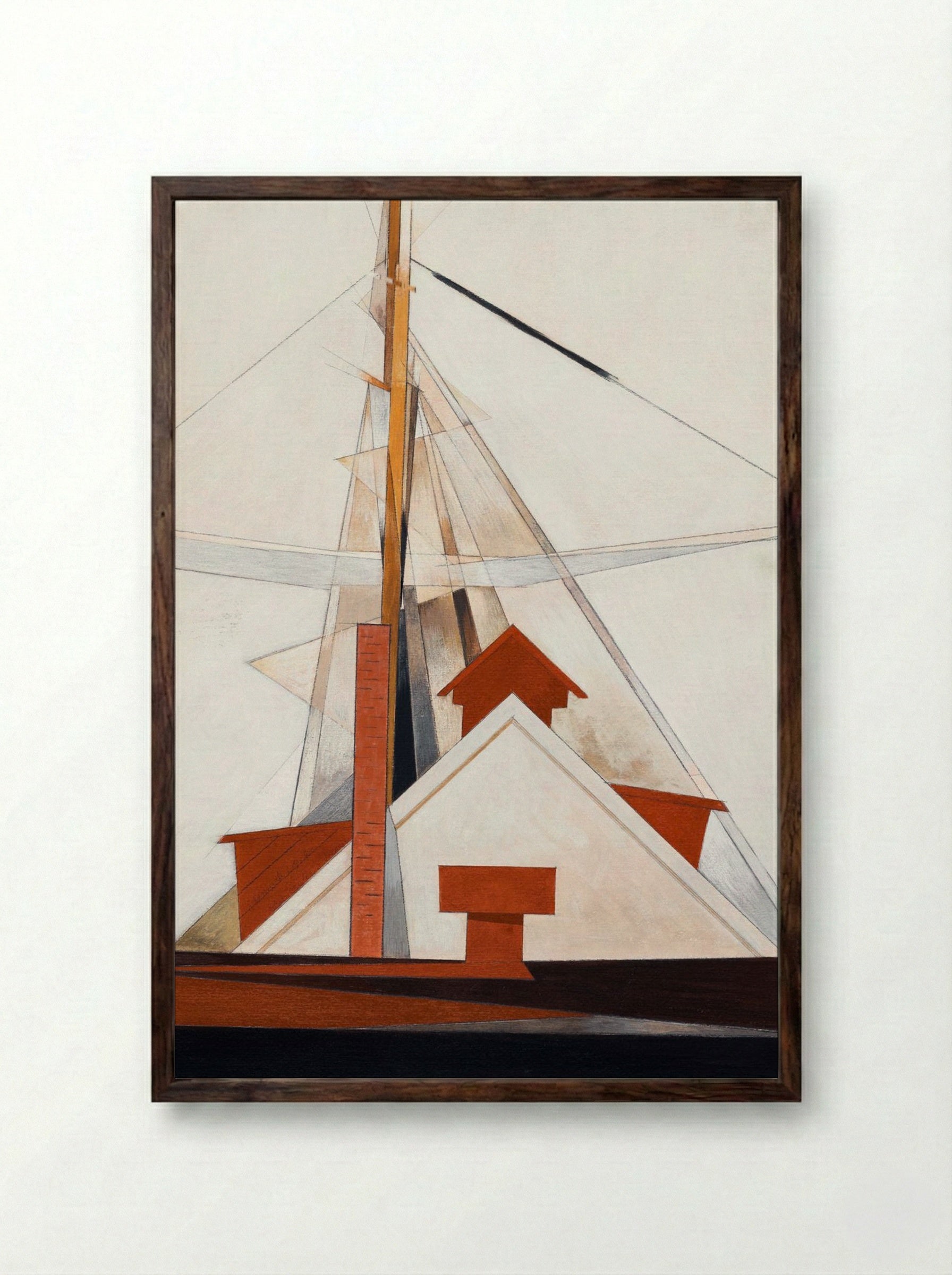 Masts - Charles Demuth - Framed Print Dark Wood