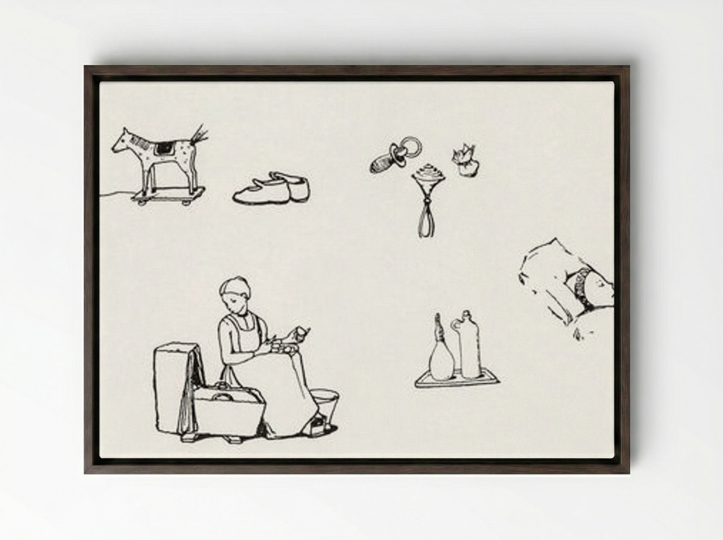 Icons of Childhood - Julie de Graag - Framed Canvas Dark Wood