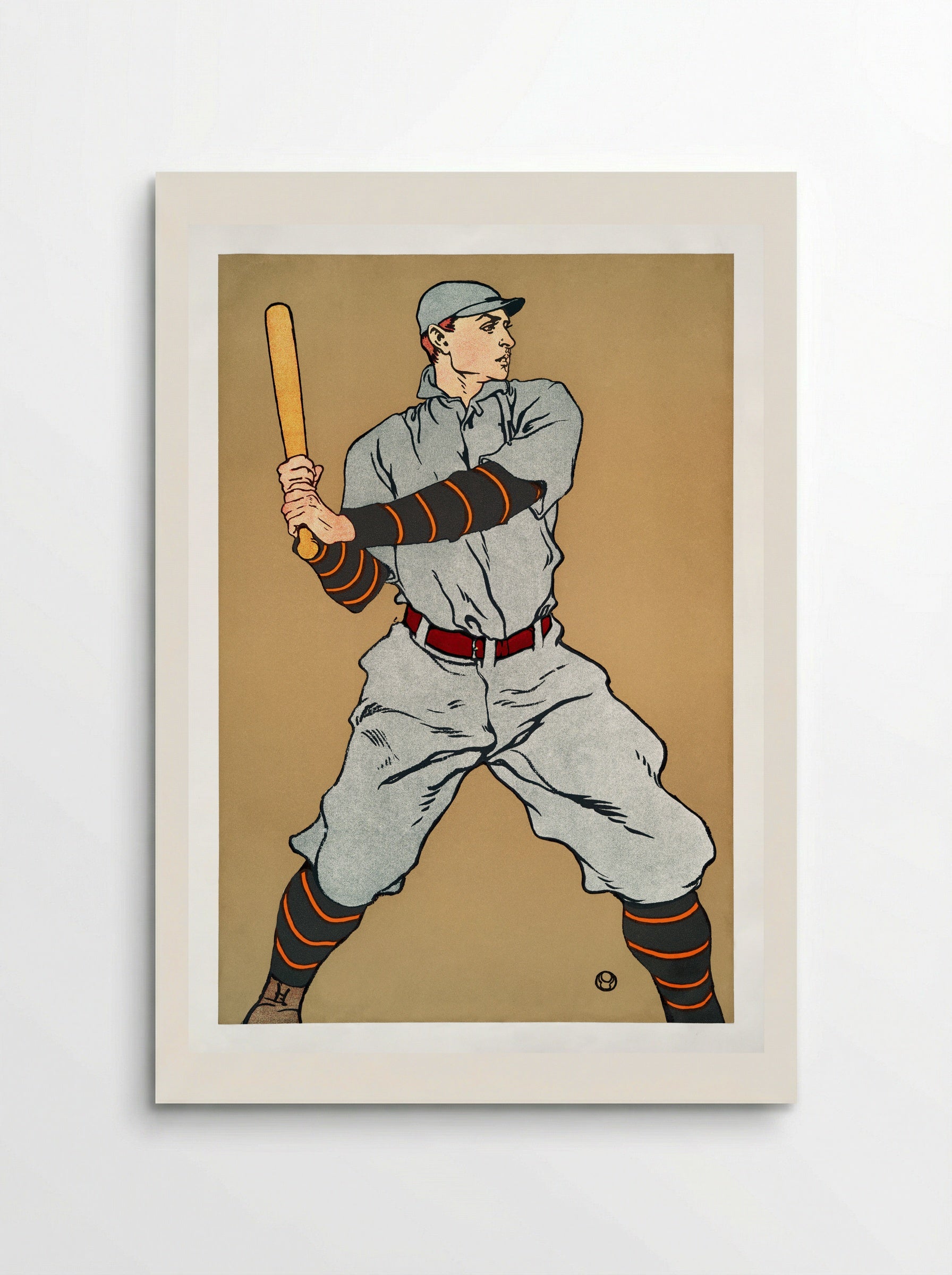 Baseball Player Holding a Bat - Edward Penfield - Poster