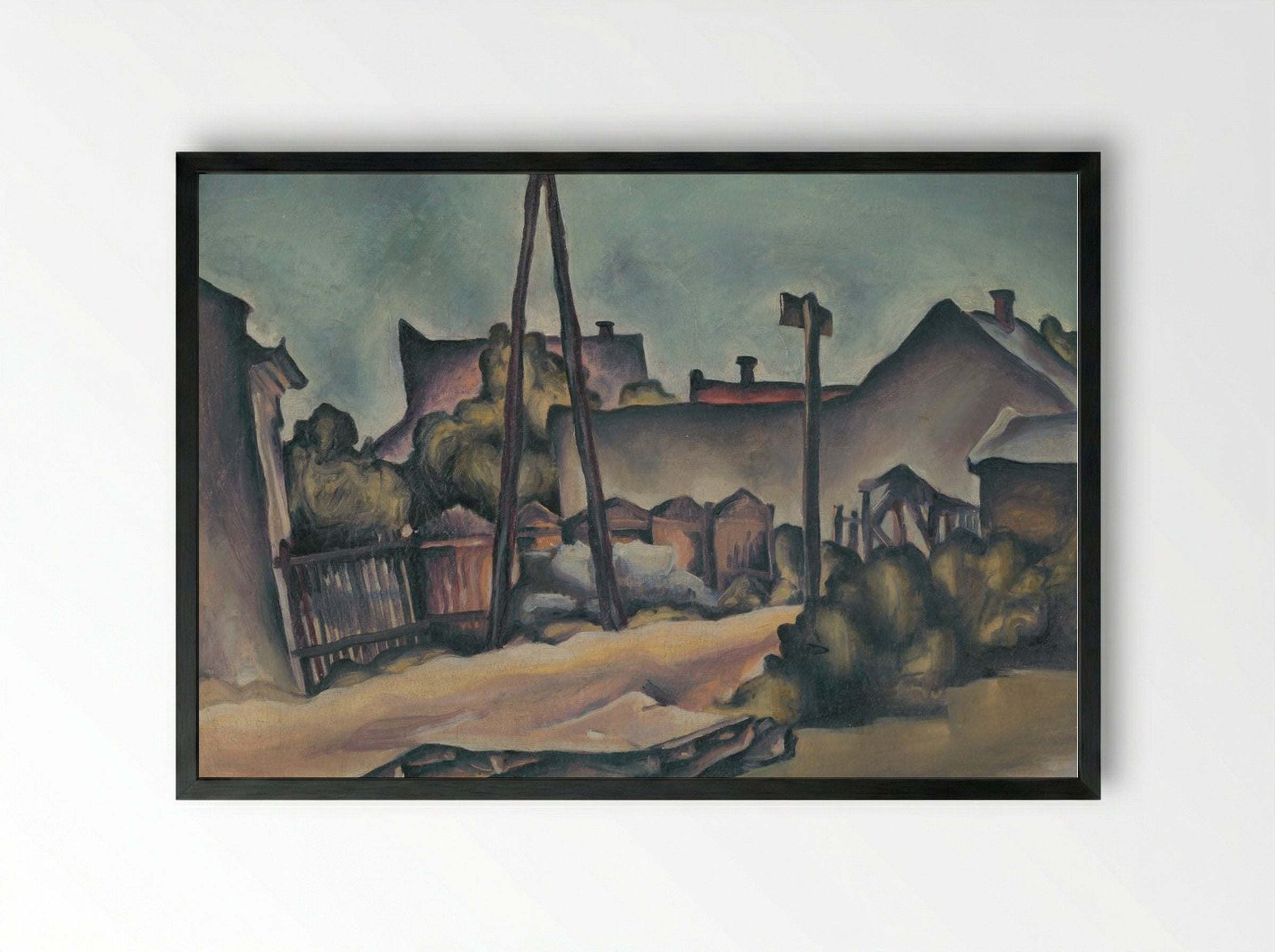 On the Outskirts of Kostroma - Konstantin Bauer - Framed Print Black