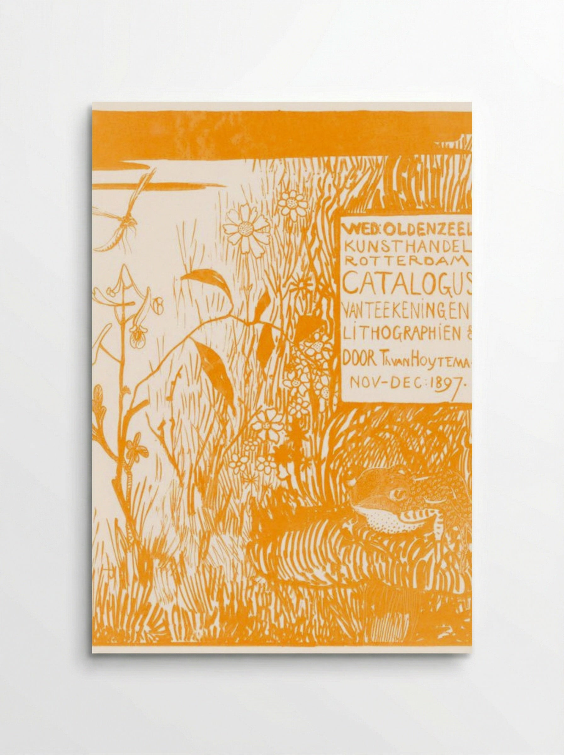 Catalogus Omslag met Pad en Libelle (Catalogue Cover with Frog and Dragonfly) - Theo van Hoytema - Poster