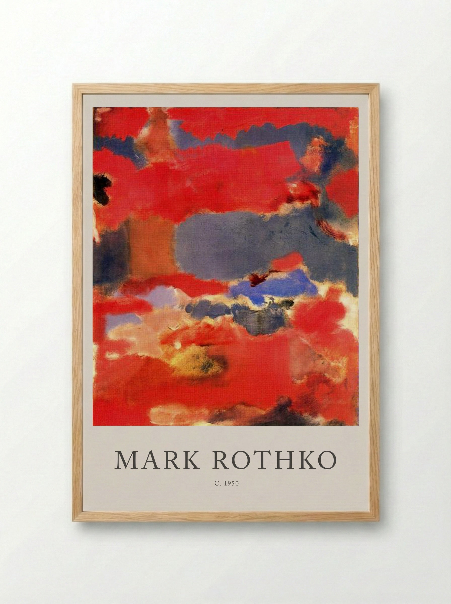 Untitled (Red and Blue Abstraction) - Mark Rothko - Framed Print Wood