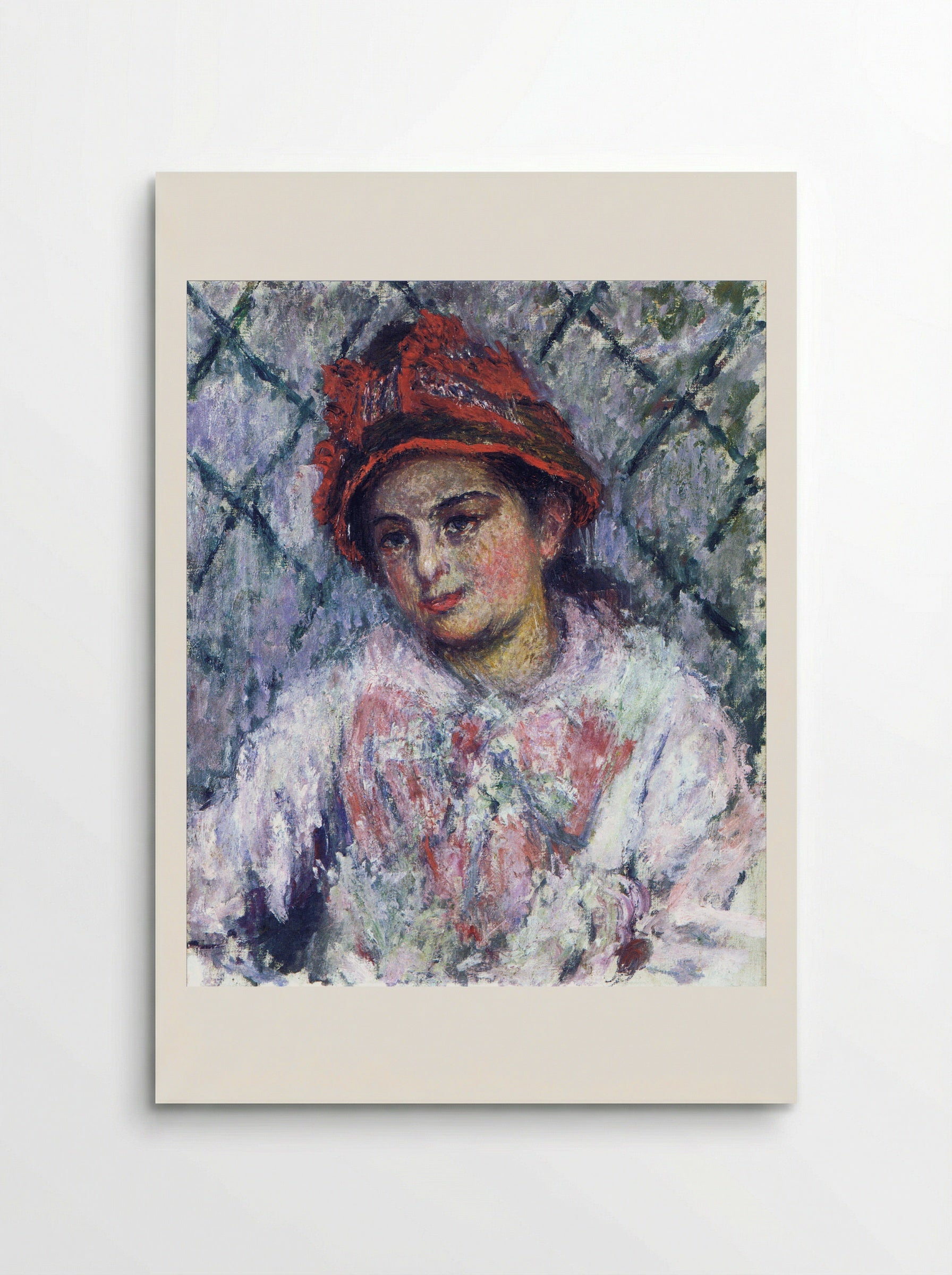Blanche Hoschedé Monet with a Red Hat - Claude Monet - Poster