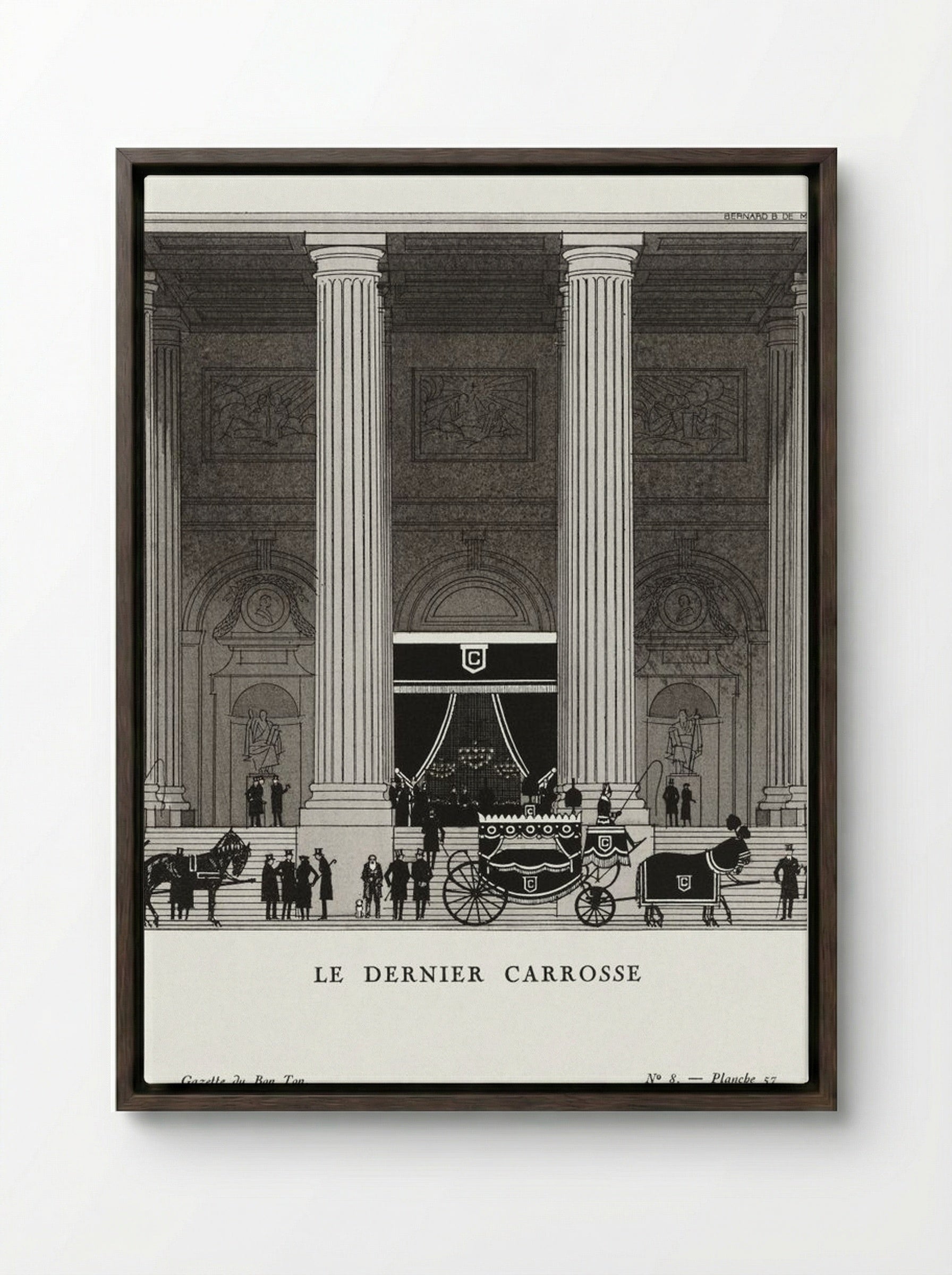 Le Dernier Carrosse - Bernard Boutet de Monvel - Framed Canvas Dark Wood