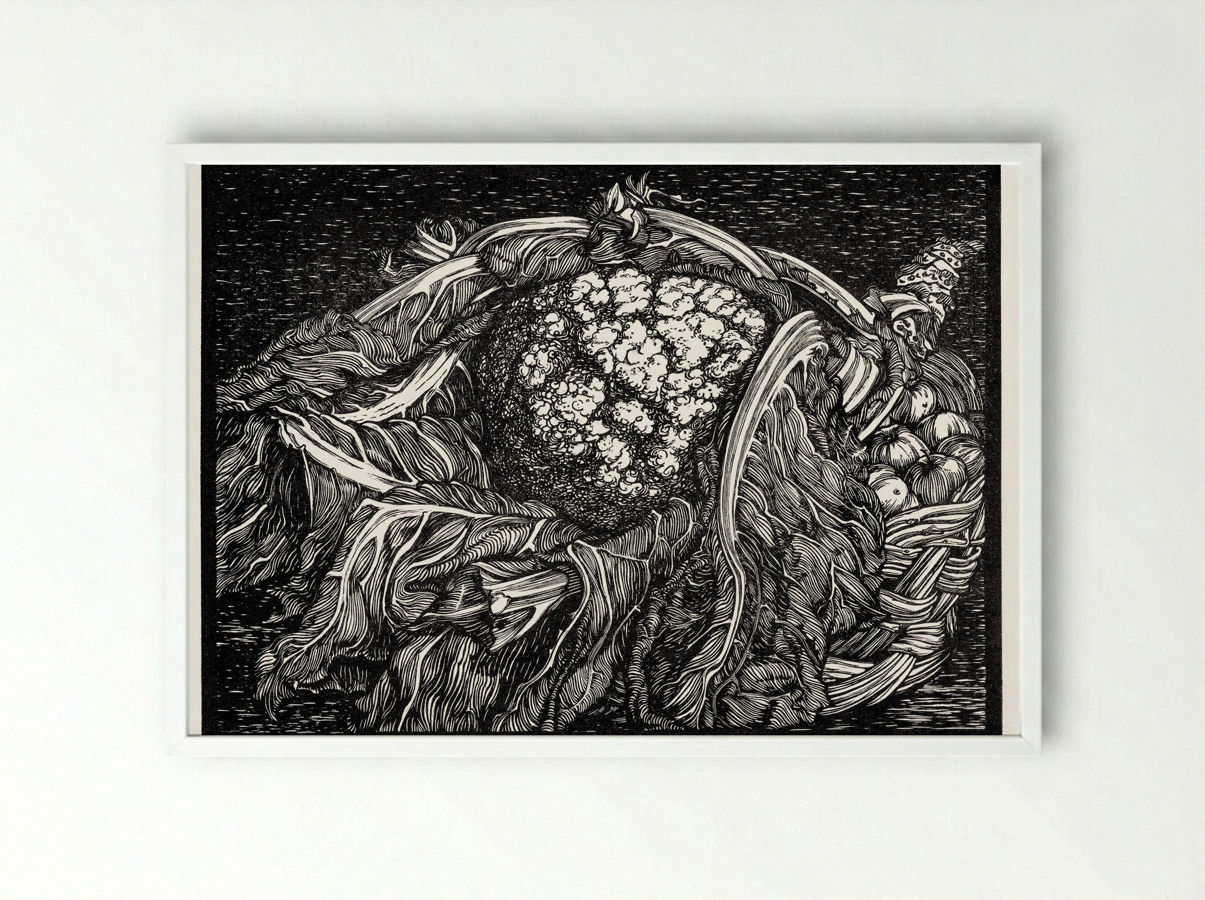 Cauliflower - Julie de Graag - Framed Print White