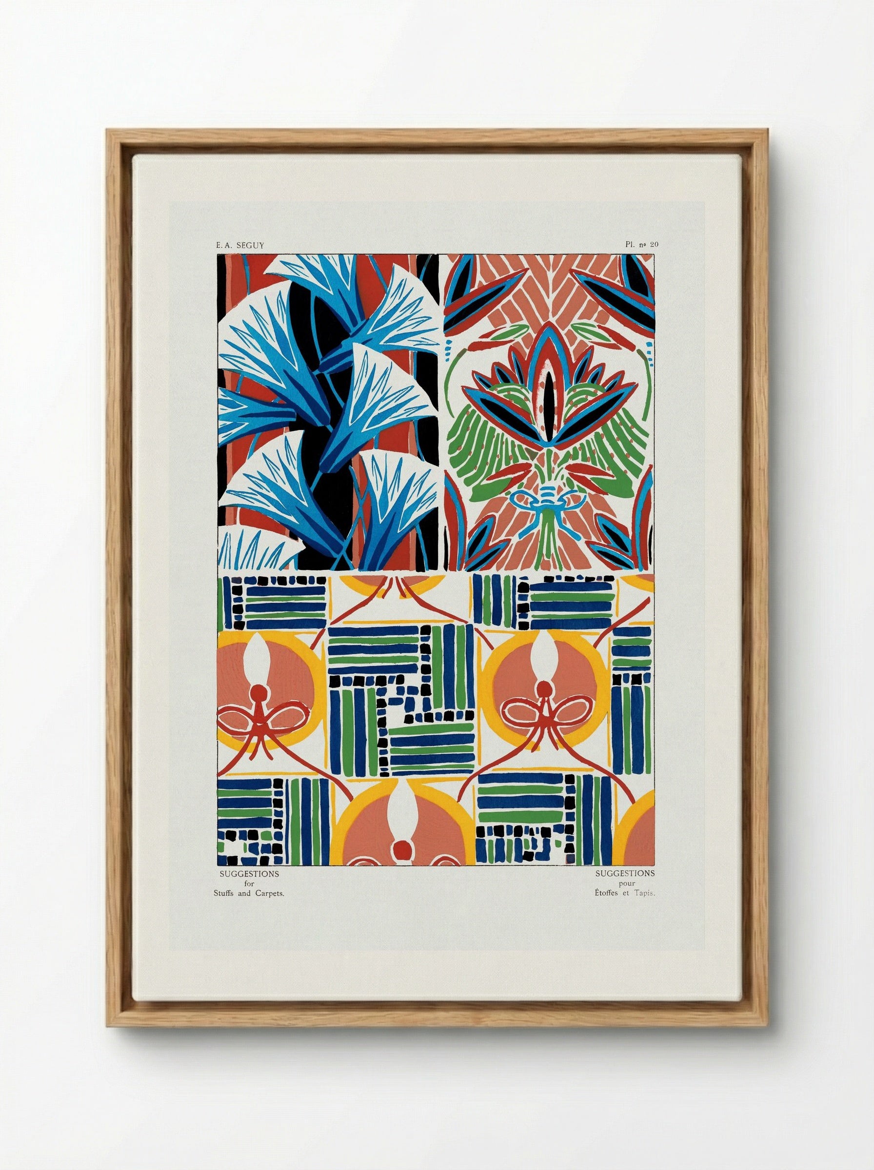 Floral Pattern No. 20 (Textile Design) - Émile-Allain Séguy - Framed Canvas Wood
