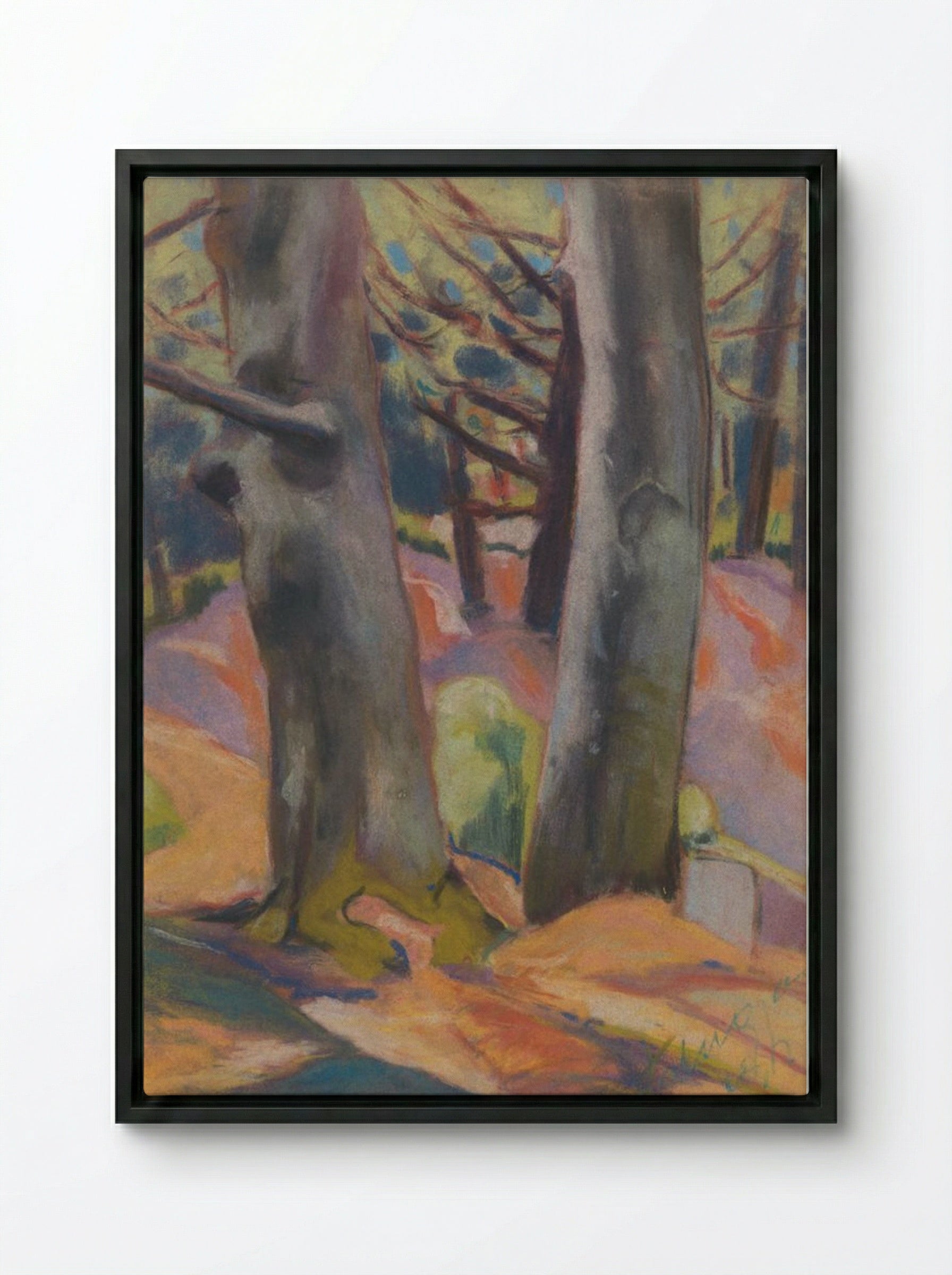Study of Trees - Zolo Palugyay - Framed Canvas Black