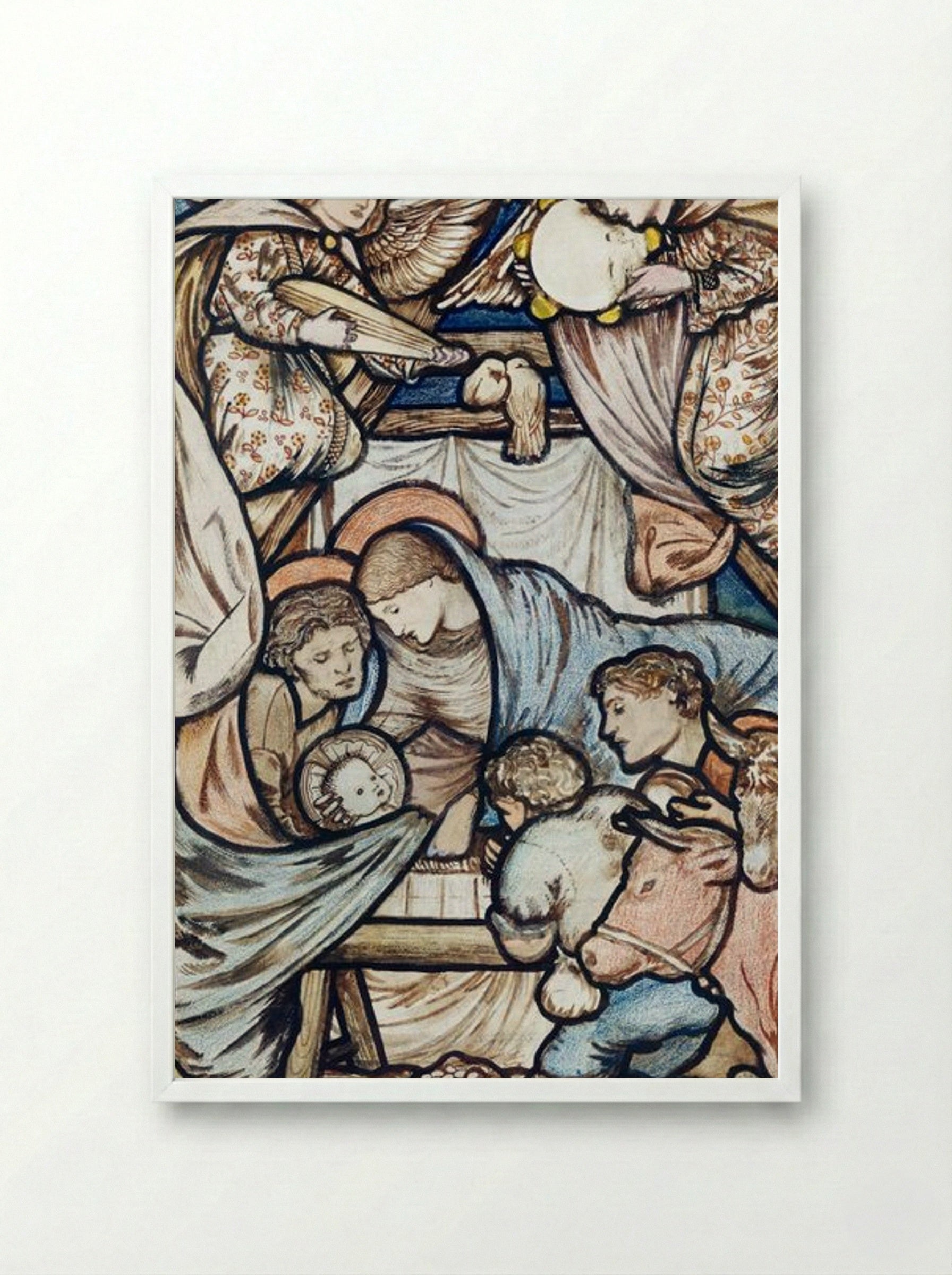 The Nativity - Edward Burne-Jones - Framed Print White
