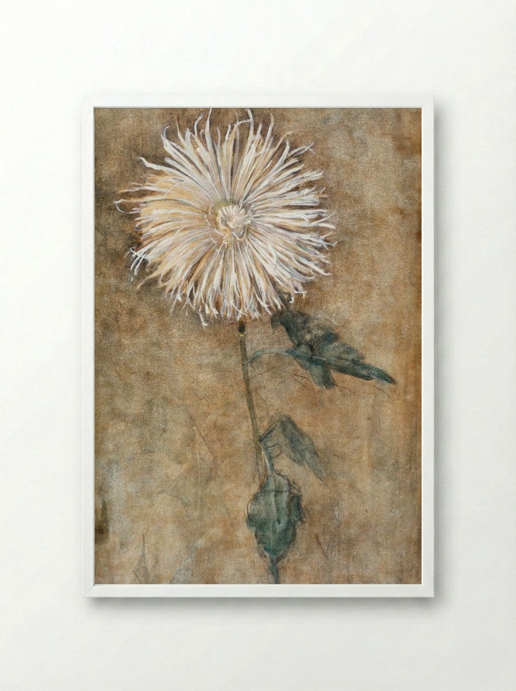 Chrysanthemum - Piet Mondrian - Framed Print White