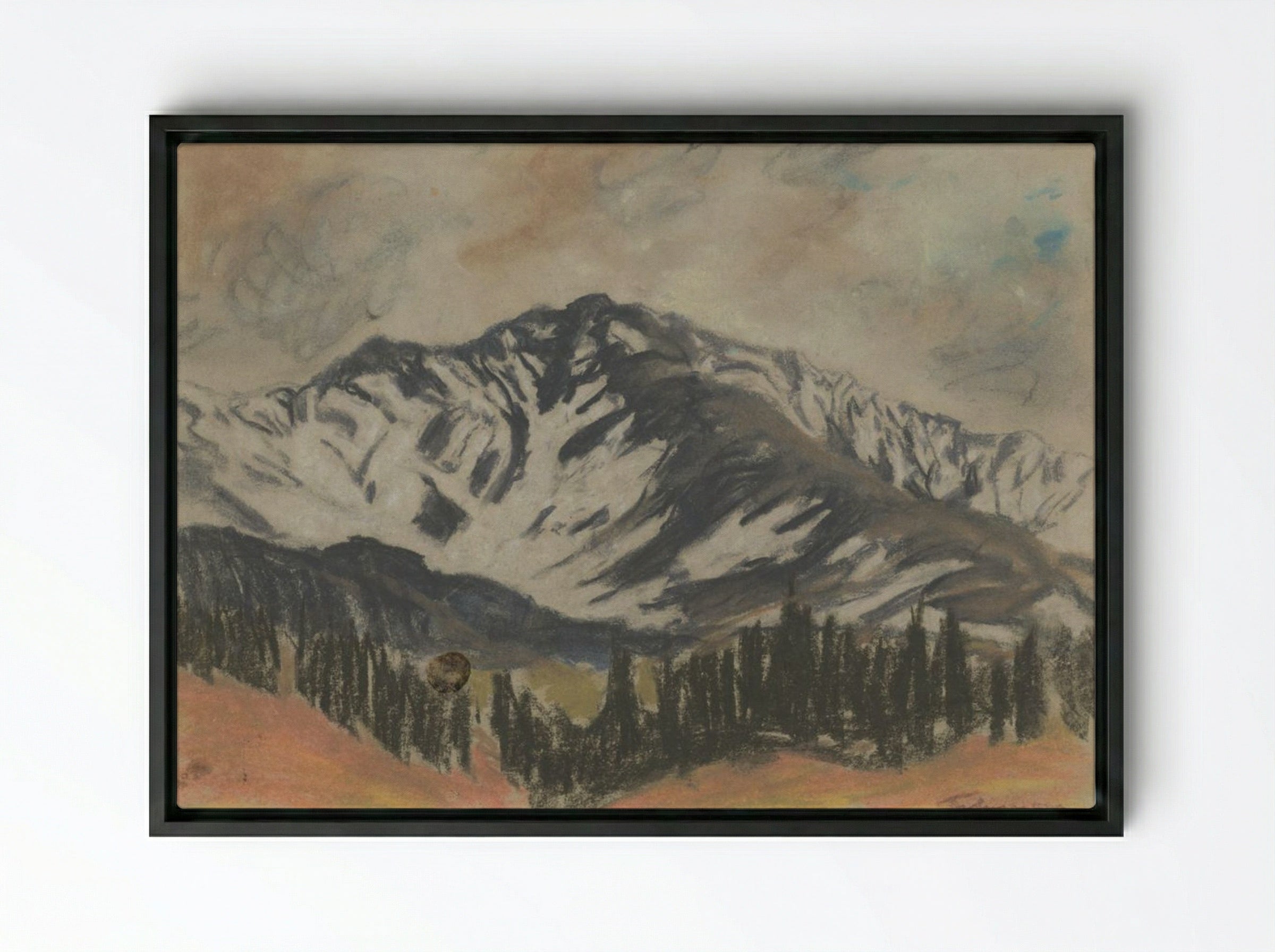 Motif from the High Tatras - Zolo Palugyay - Framed Canvas Black