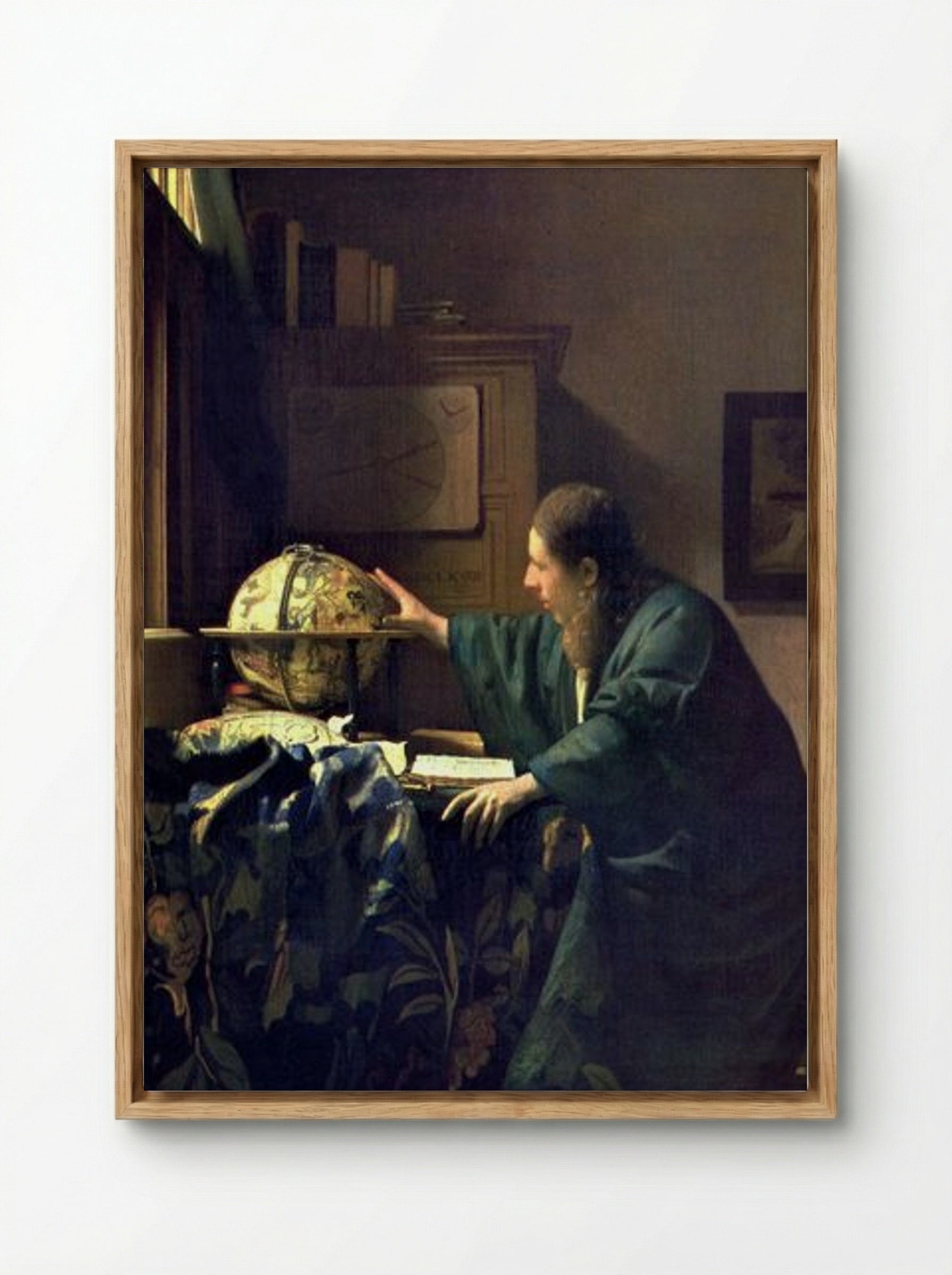 The Astronomer - Johannes Vermeer - Framed Canvas Wood