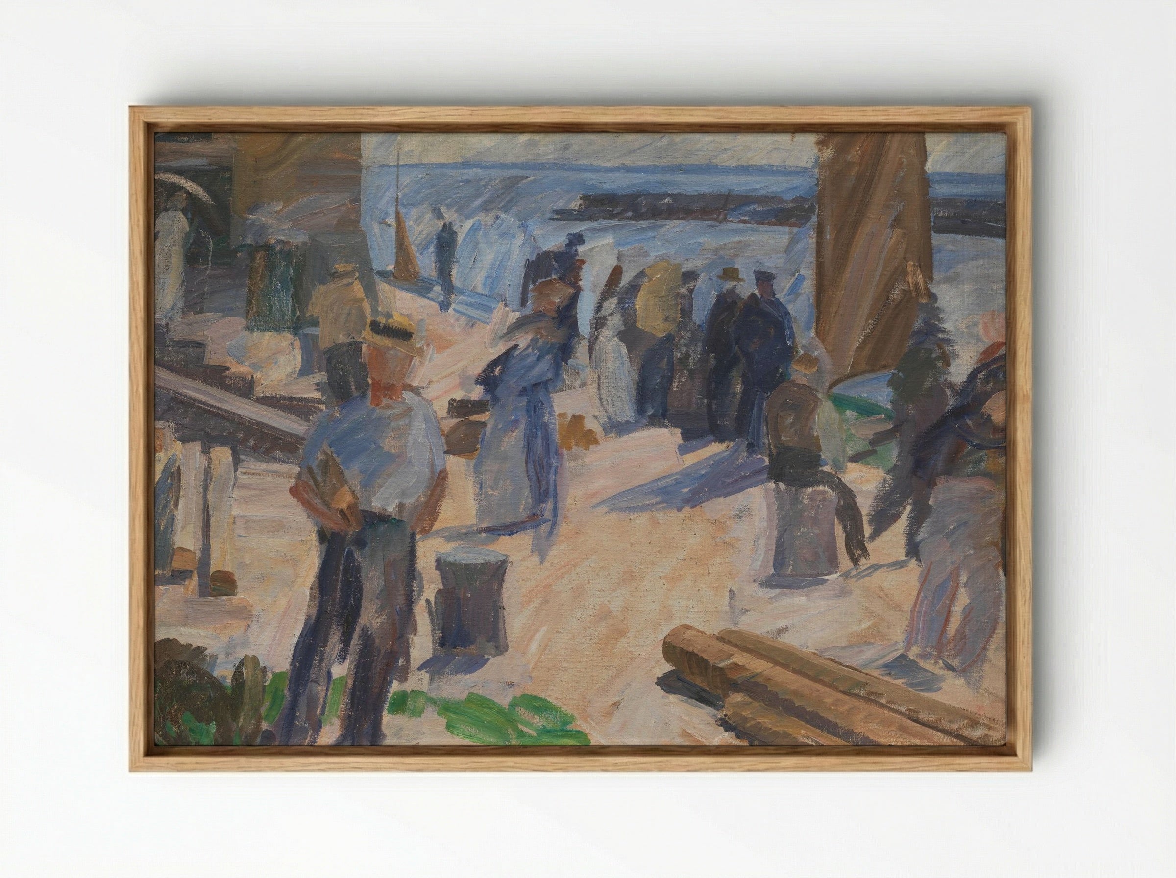 The Mail Boat is Coming, Christianshavn - Edvard Weie - Framed Canvas Wood