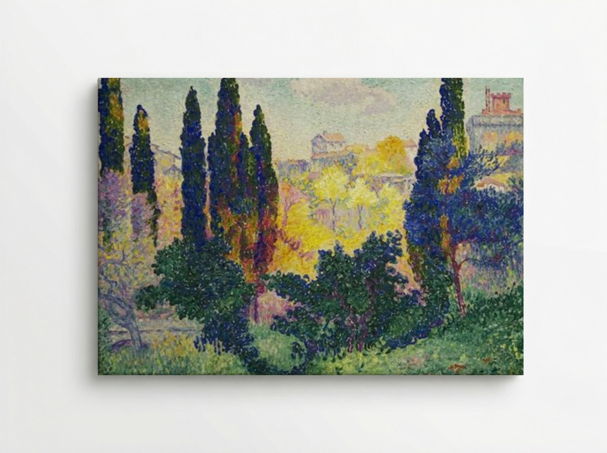 Les cyprès à Cagnes - Henri-Edmond Cross - Canvas