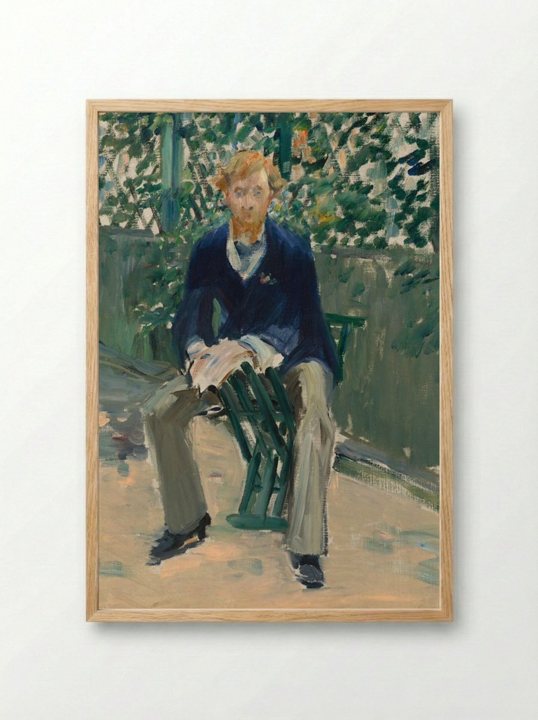 George Moore in the Artist's Garden - Édouard Manet - Framed Print Wood