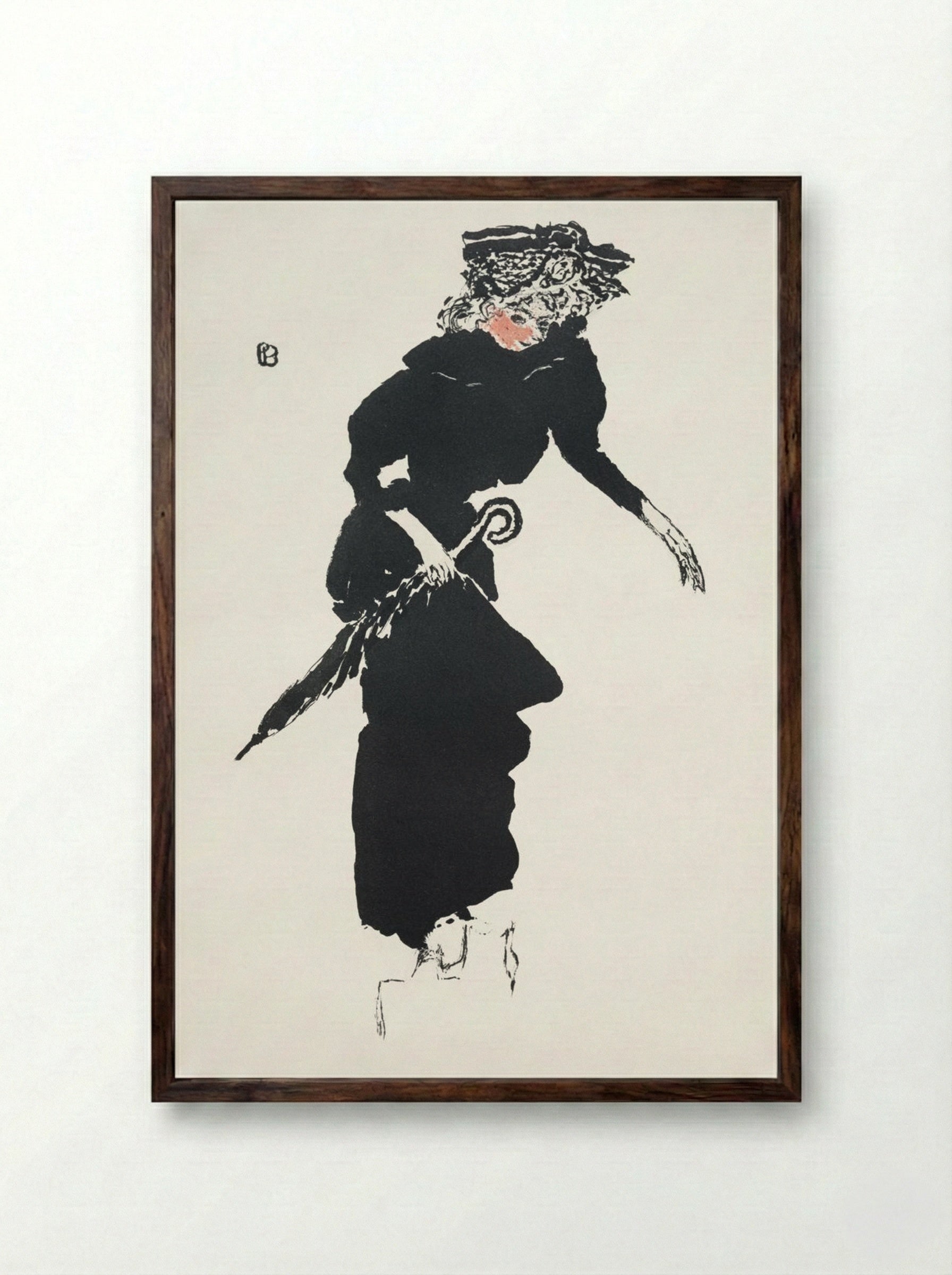 Woman with an Umbrella - Pierre Bonnard - Framed Print Dark Wood