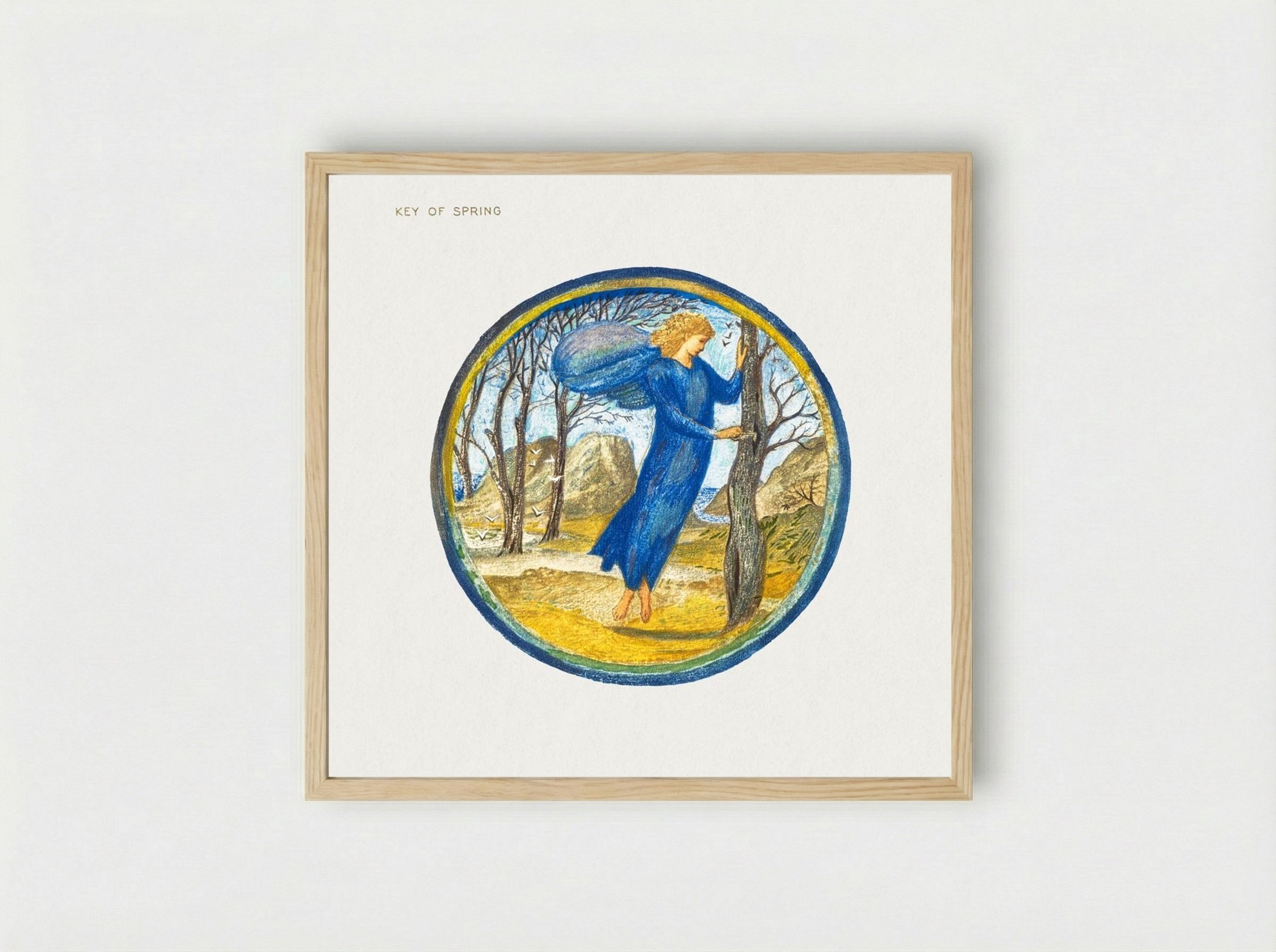 Key of Spring - Edward Burne-Jones - Framed Print Wood