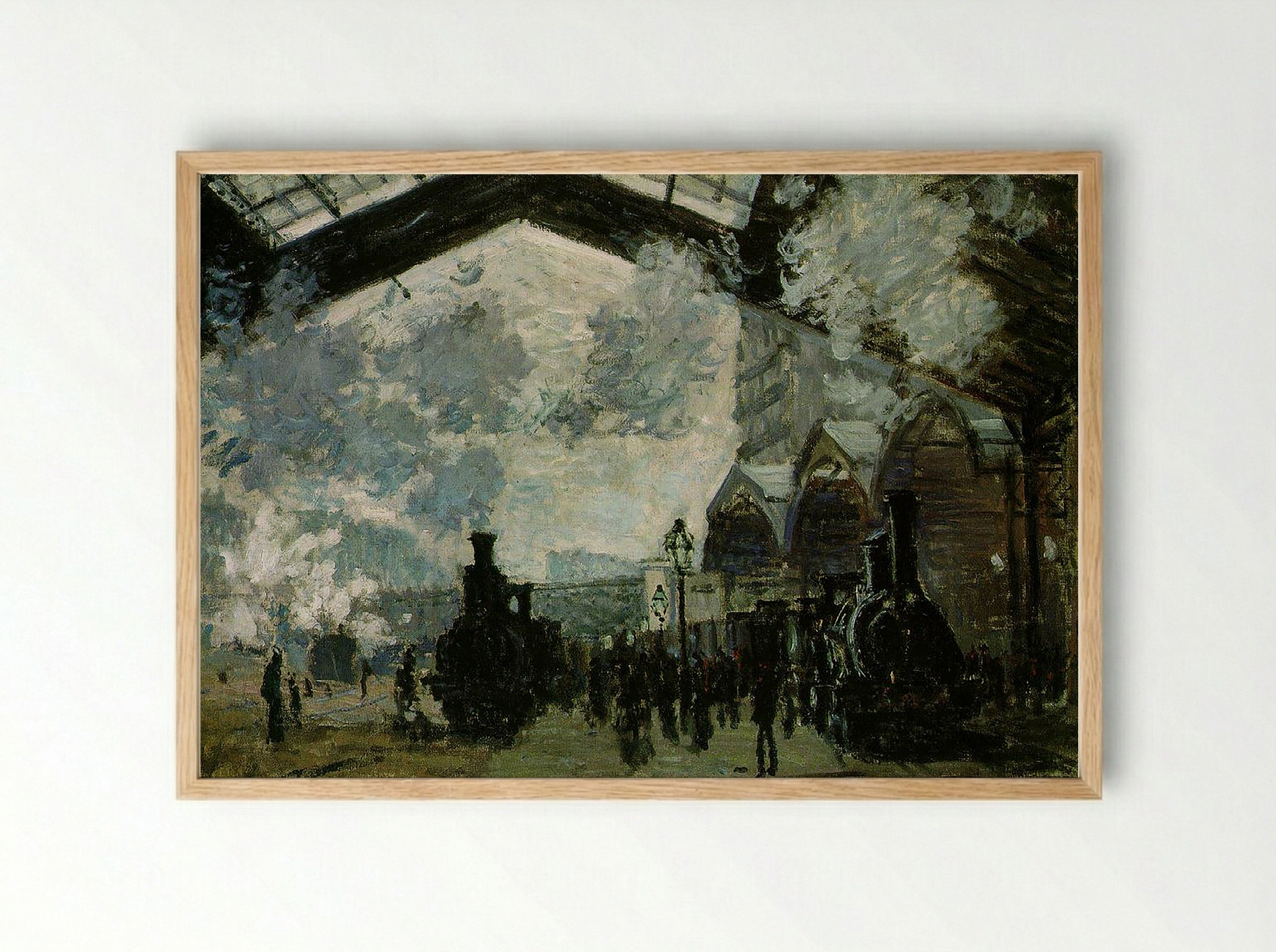 Gare Saint-Lazare - Claude Monet - Framed Print Wood