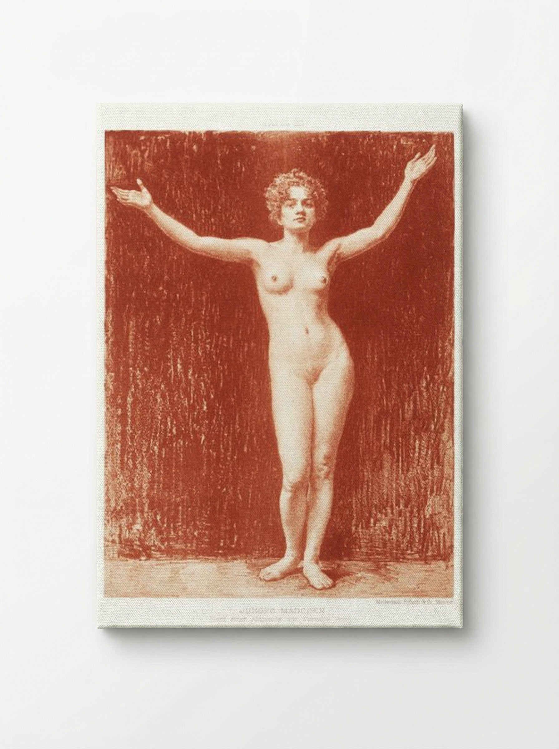 Young Girl (Standing Nude with Arms Raised) - Cornelia Paczka-Wagner - Canvas