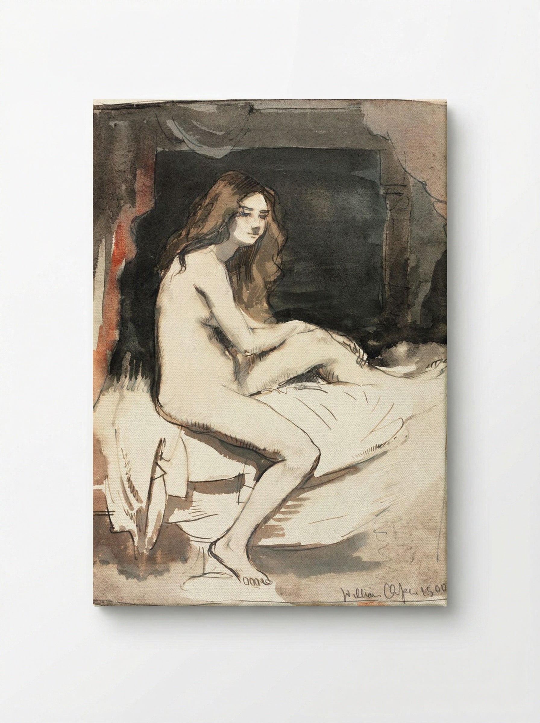 Nude Study of a Seated Woman - William Orpen - Canvas