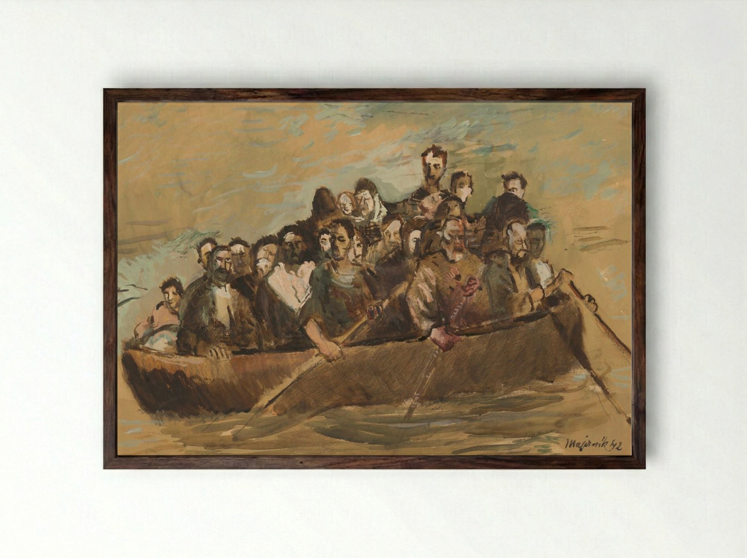 Refugees - Cyprián Majerník - Framed Print Dark Wood