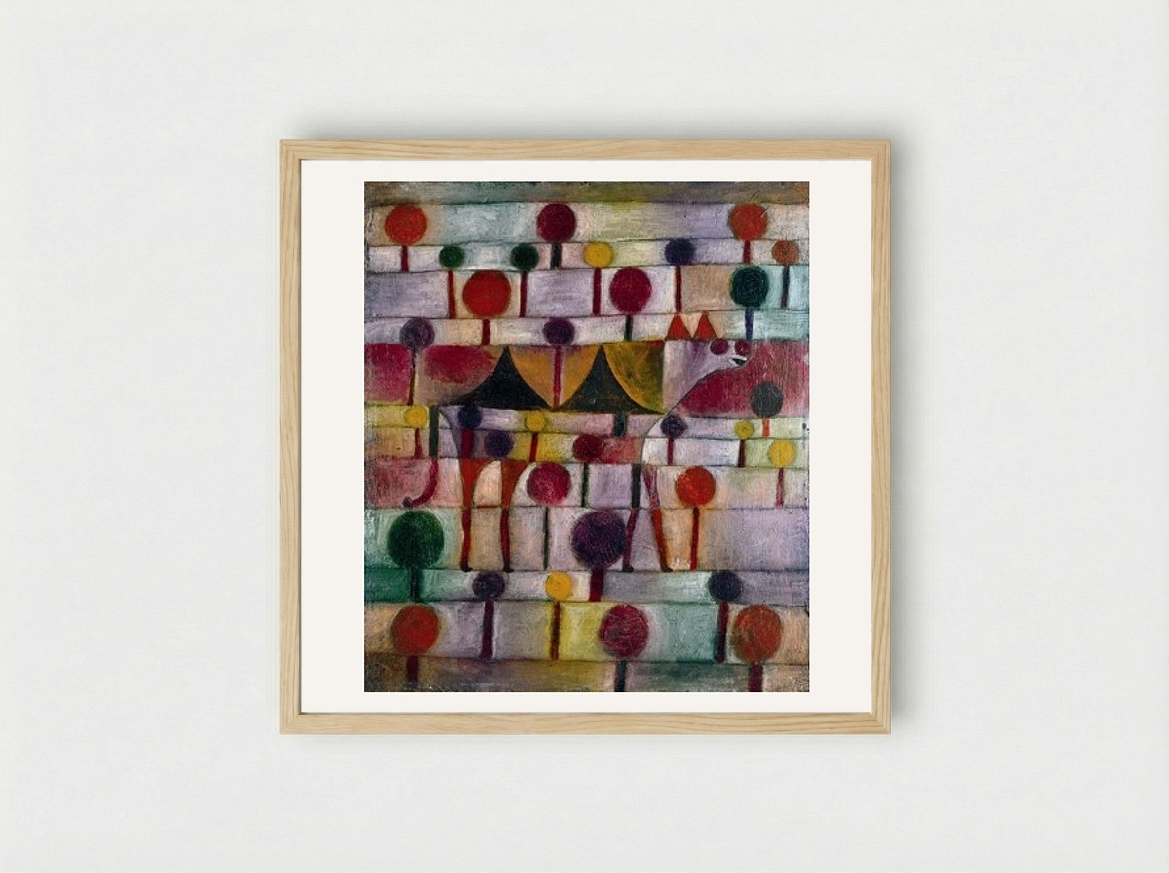Camel in Rhythmic Tree Landscape - Paul Klee - Framed Print Wood