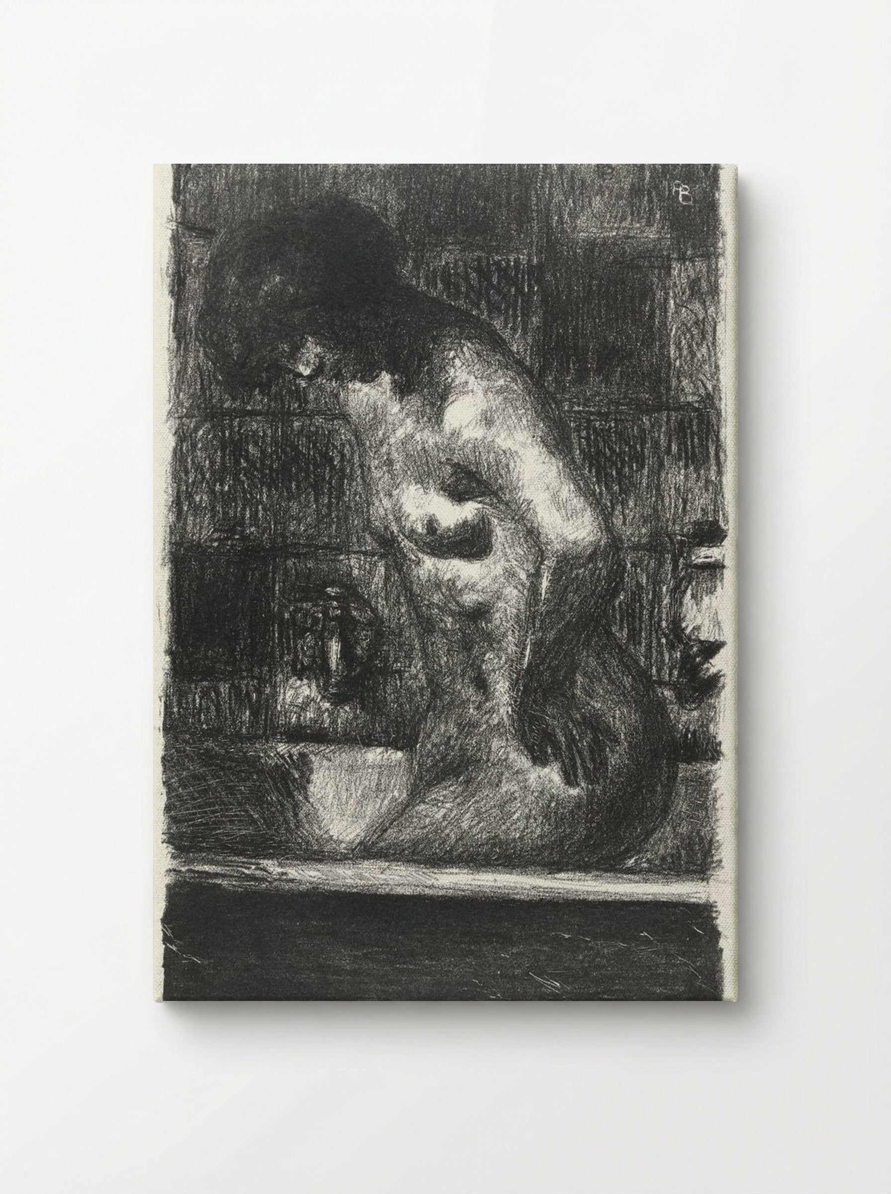 Woman Standing in Her Bathtub - Pierre Bonnard - Canvas