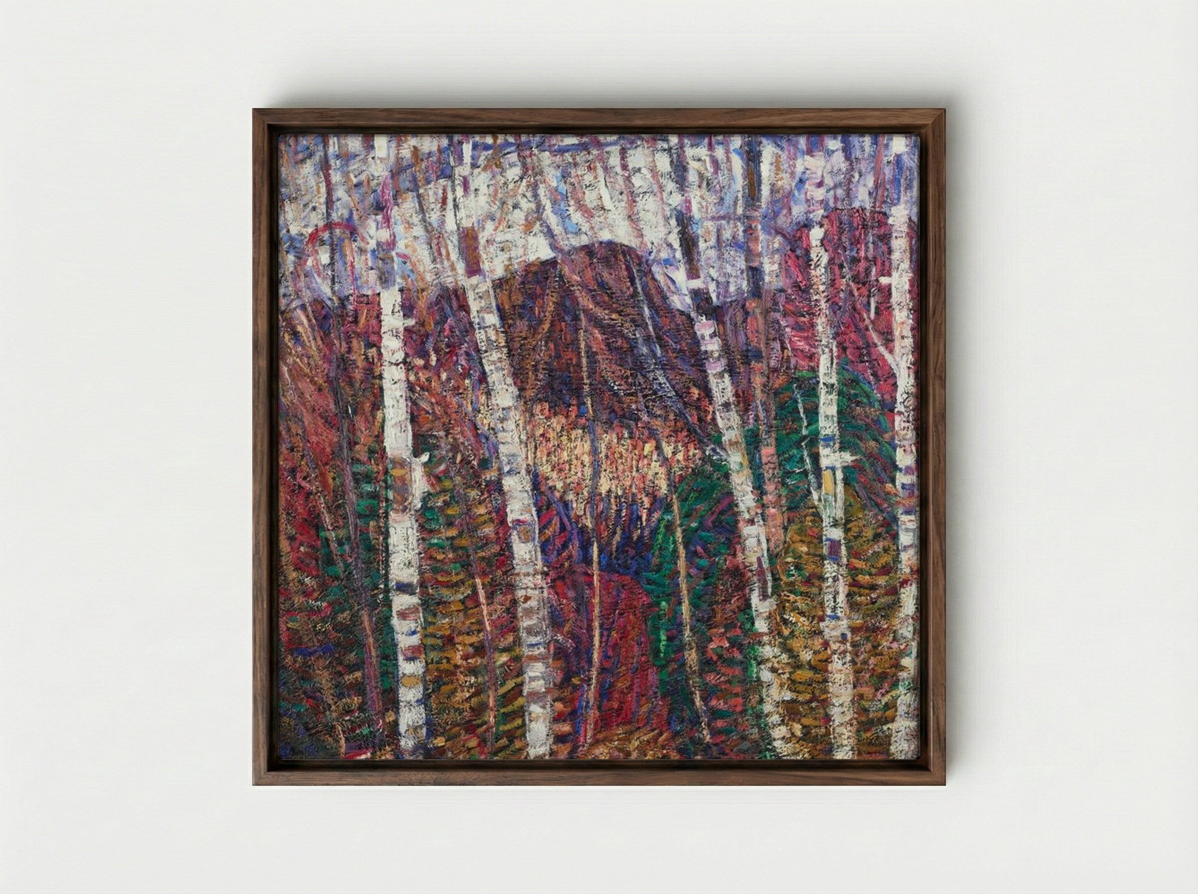 White Birches - Marsden Hartley - Framed Canvas Dark Wood