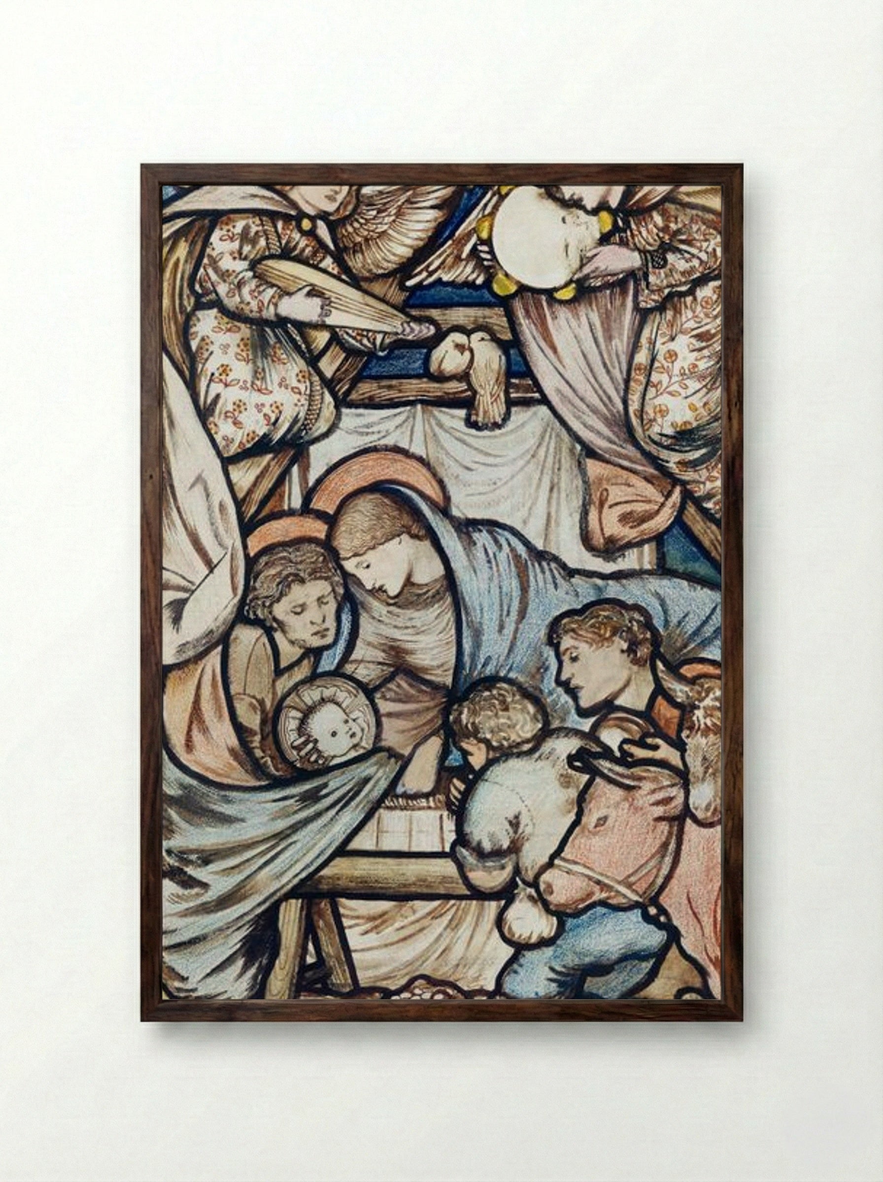 The Nativity - Edward Burne-Jones - Framed Print Dark Wood