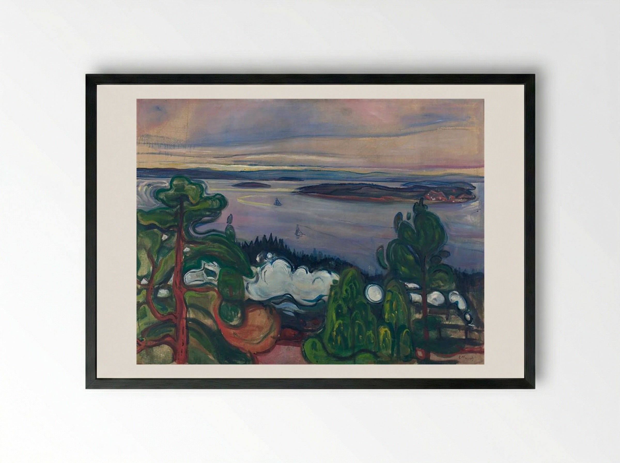 Train Smoke - Edvard Munch - Framed Print Black