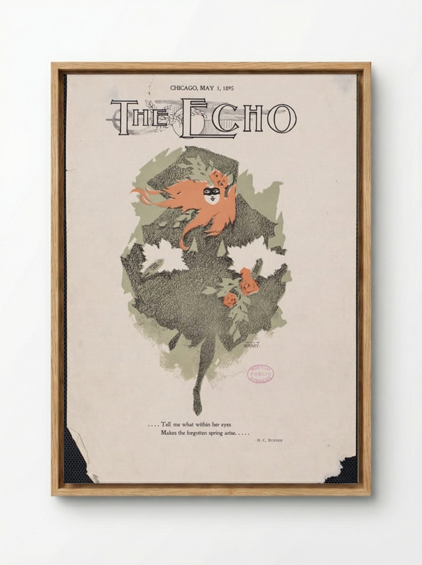 The Echo, Chicago, May 1, 1895 - Will H. Bradley - Framed Canvas Wood