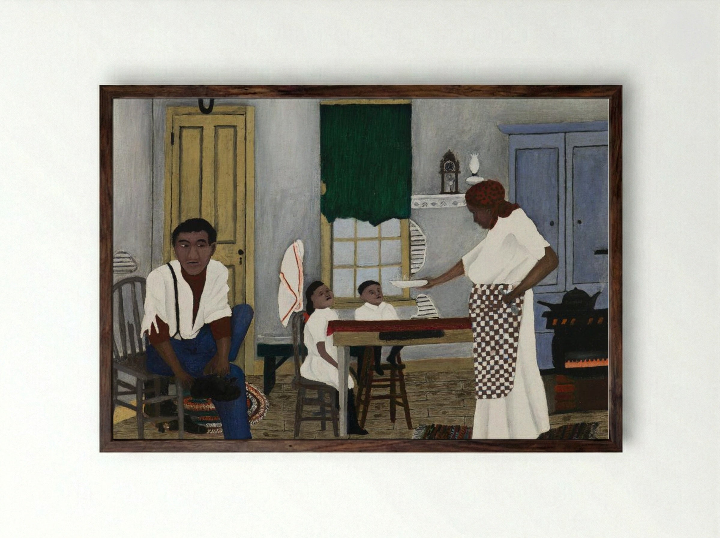 Sunday Morning Breakfast - Horace Pippin - Framed Print Dark Wood