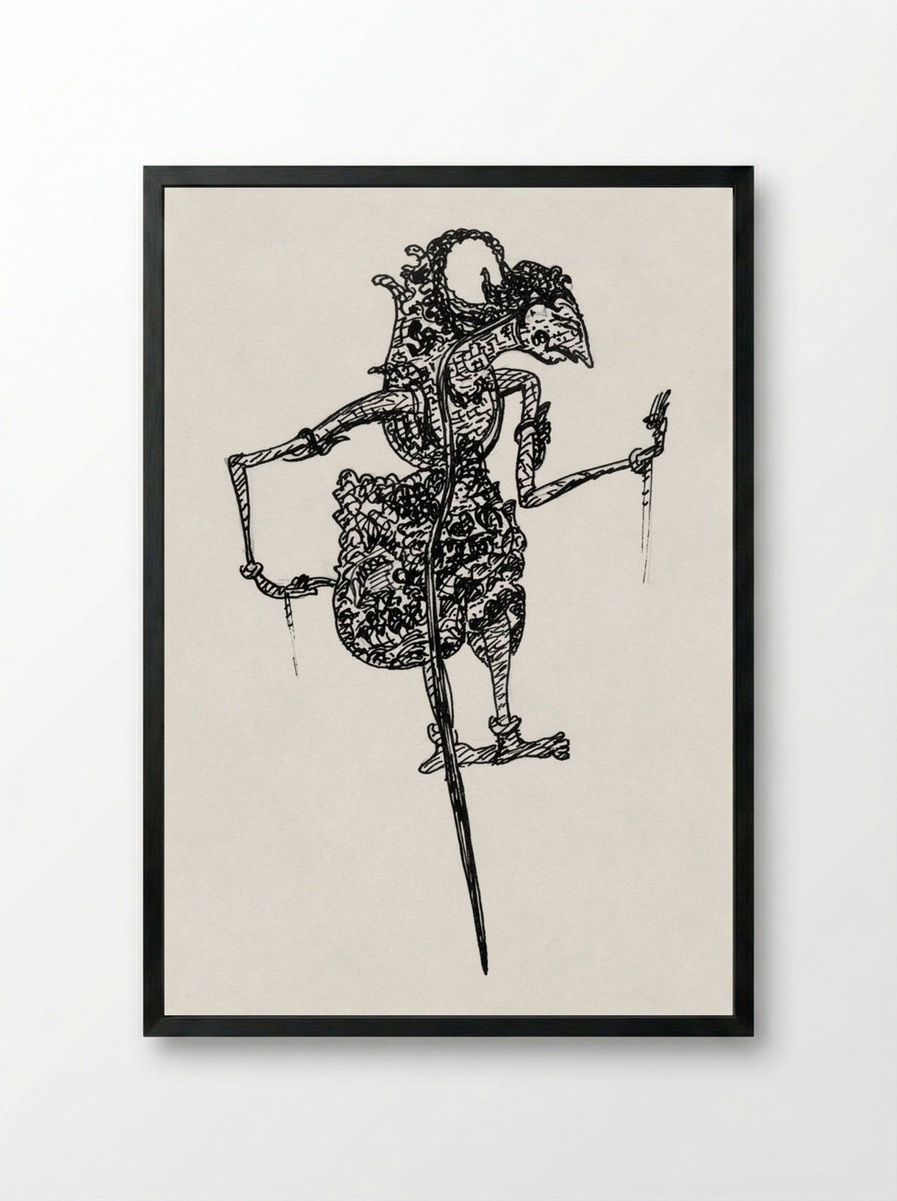 Wajangpop (Wayang Puppet) - Leo Gestel - Framed Print Black