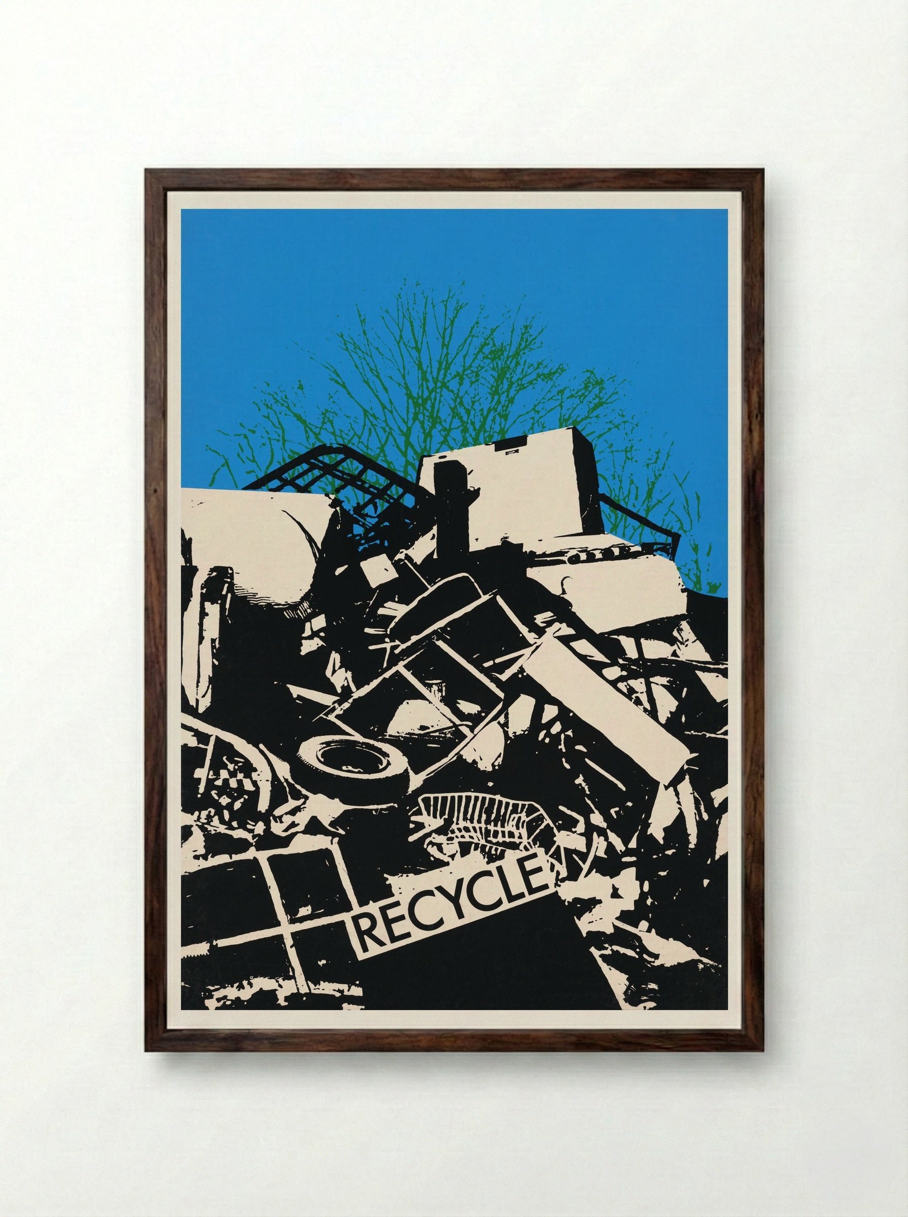 Recycle - Graphic Workshop - Framed Print Dark Wood