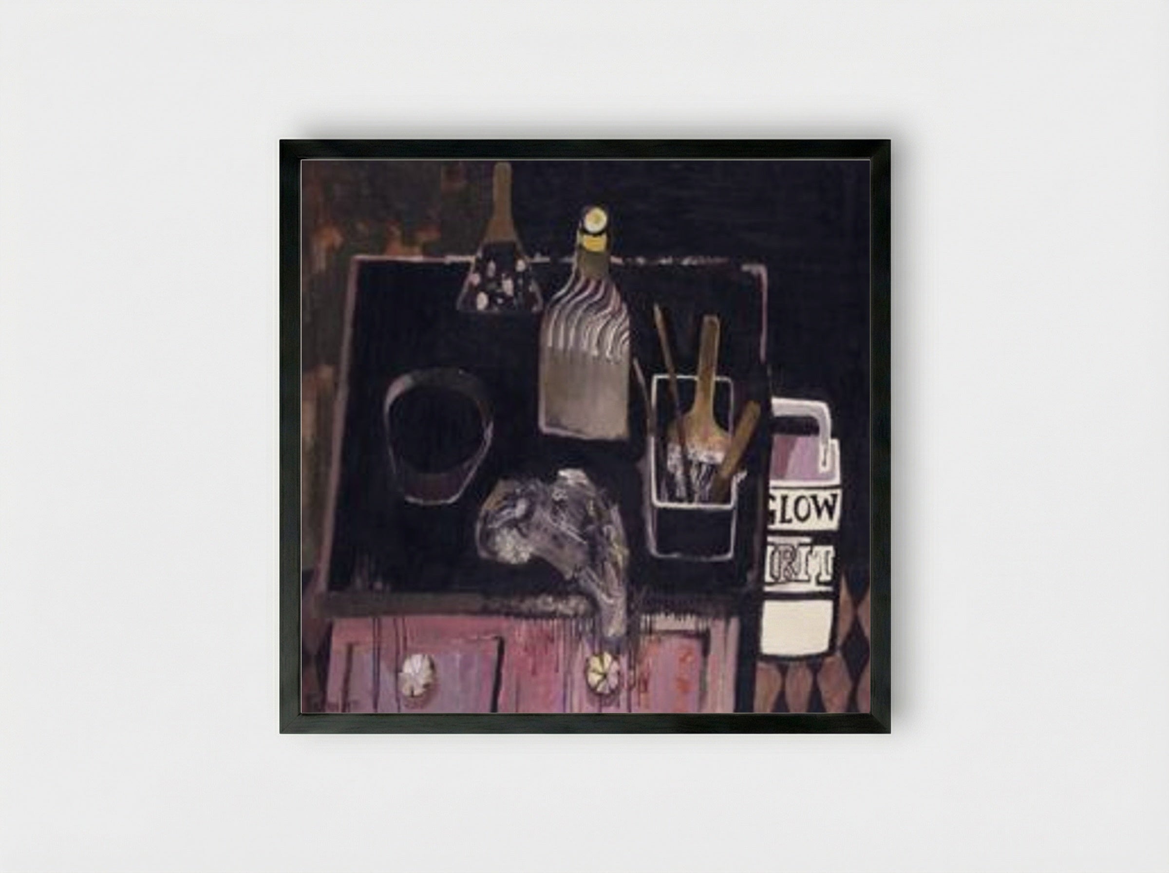 The Etching Table - Mary Fedden - Framed Print Black