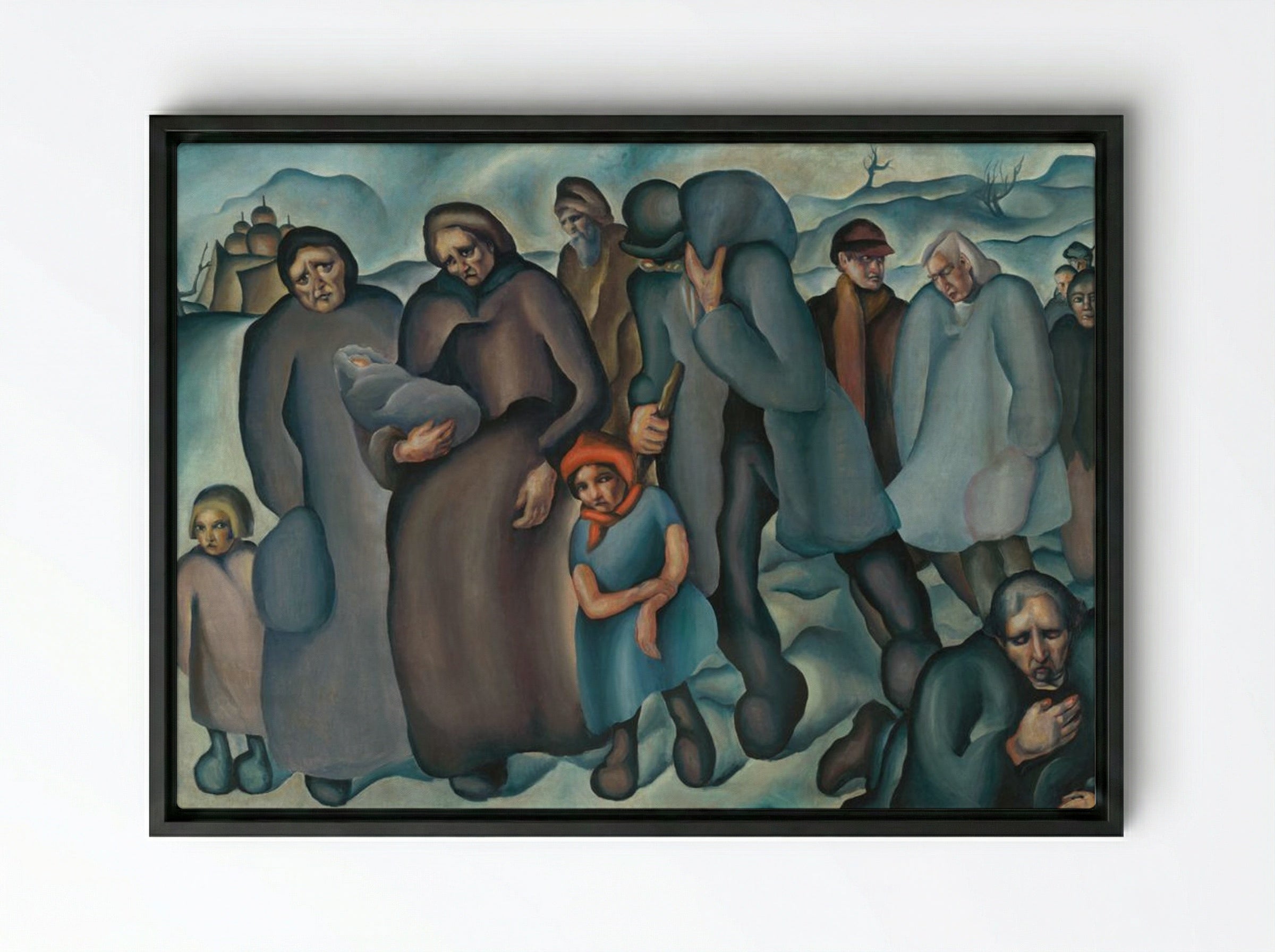 Refugees - Konstantin Bauer - Framed Canvas Black