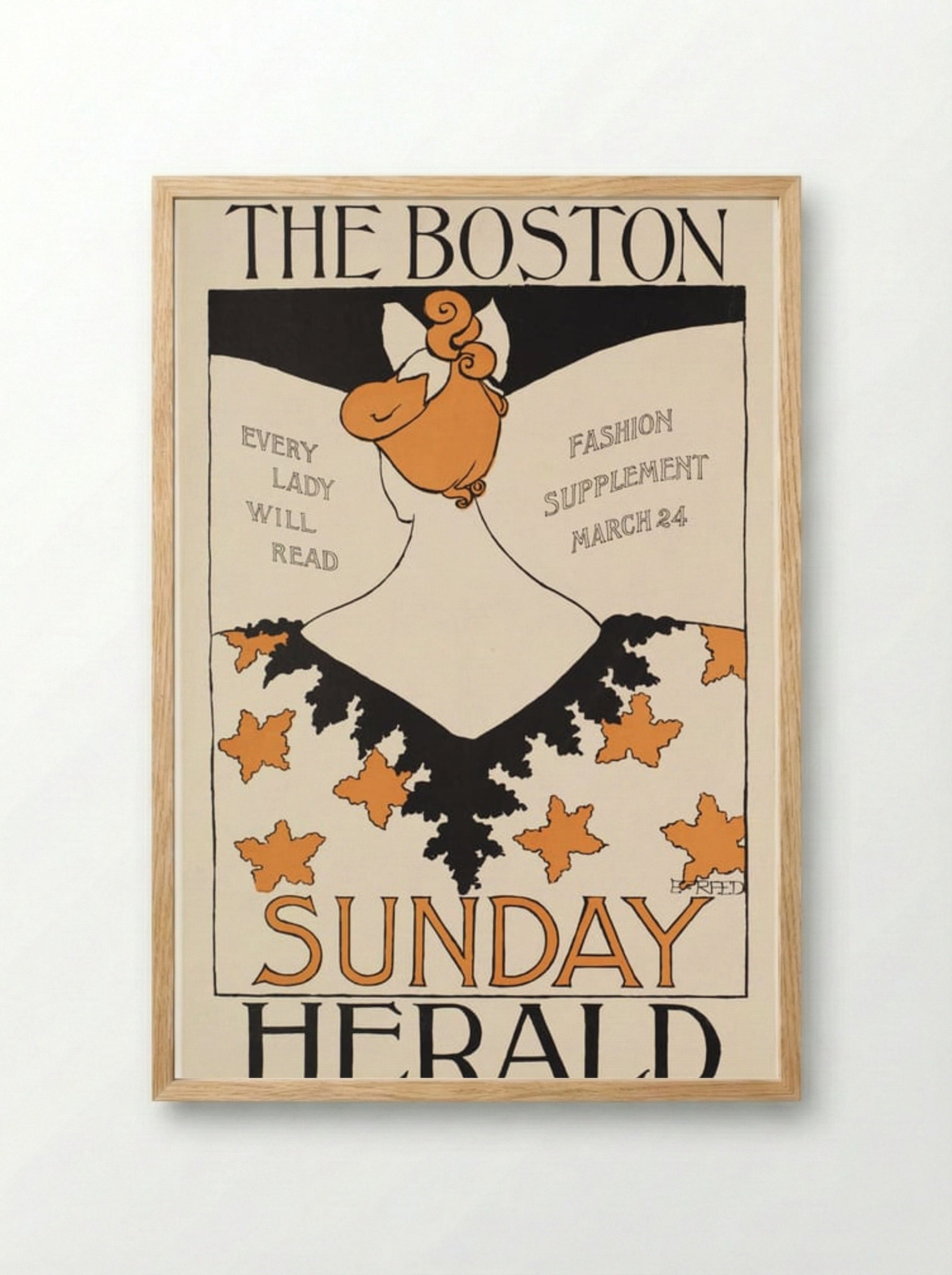 The Boston Sunday Herald, Fashion Supplement, March 24 - Ethel Reed - Framed Print Wood