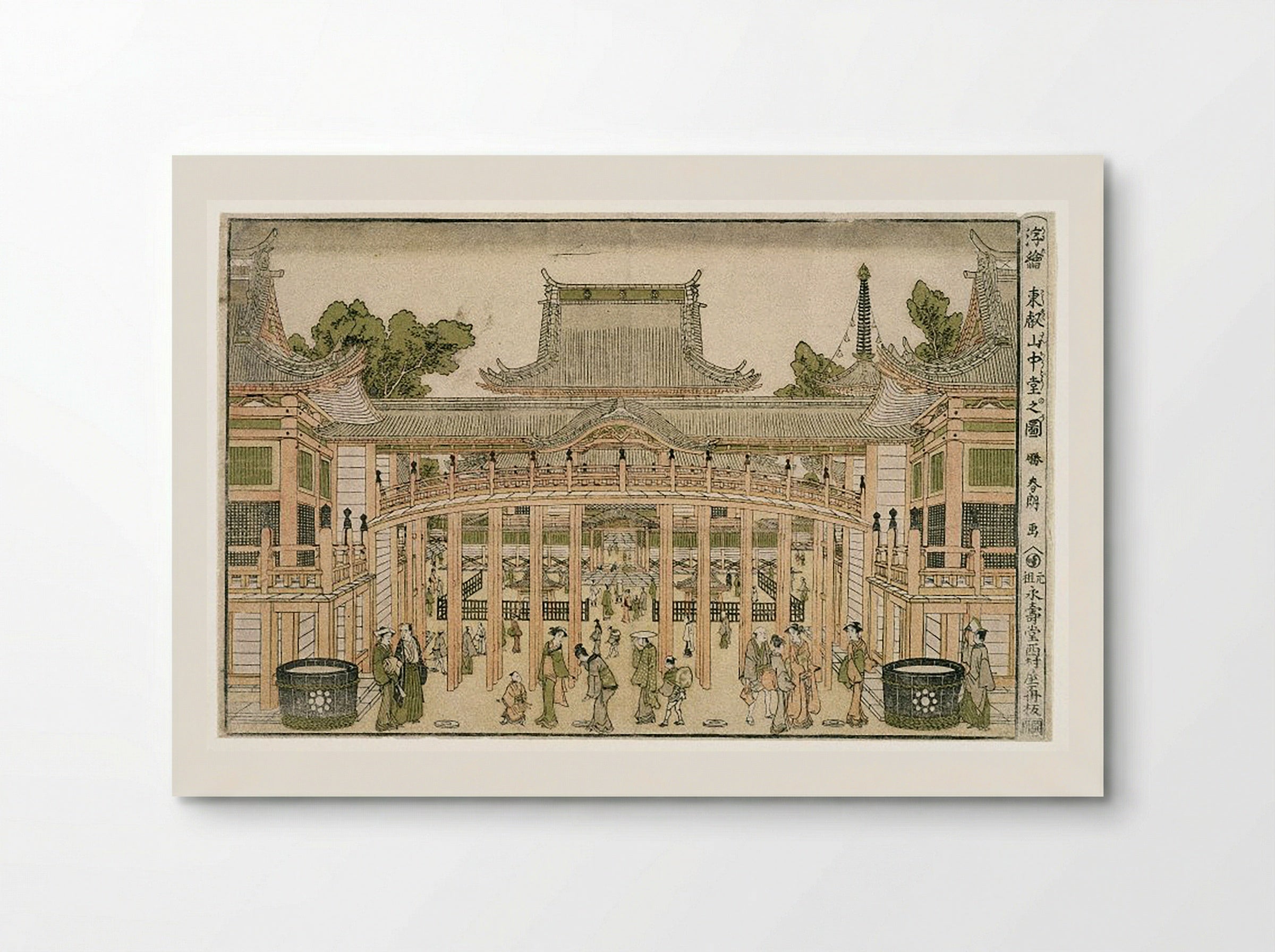 Inside the Courtyard of the Toeizan Temple at Ueno - Utagawa Toyoharu - Poster