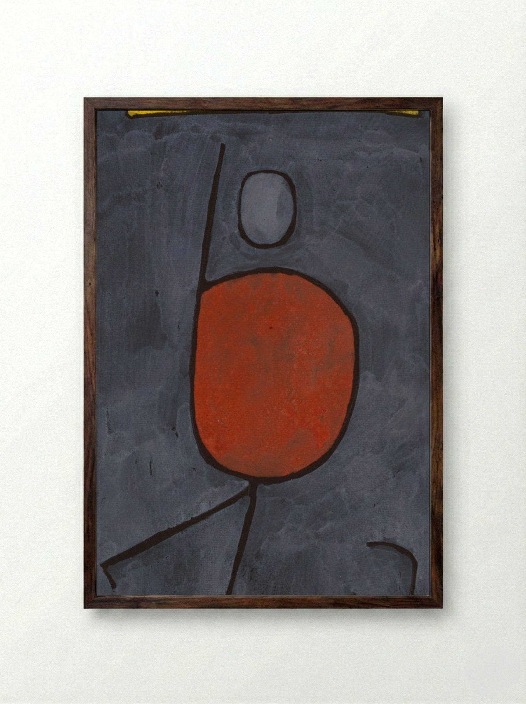 With Umbrella - Paul Klee - Framed Print Dark Wood